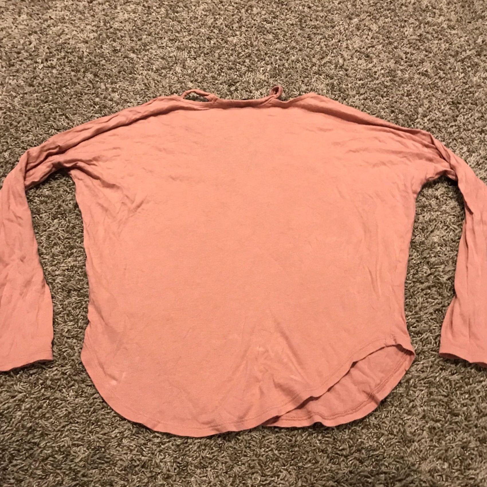 Express express womens S rose pink long sleeve shirt cotton blend blouse knit V-Neck casual basic Size S / US 4 / IT 40 - 3 Thumbnail