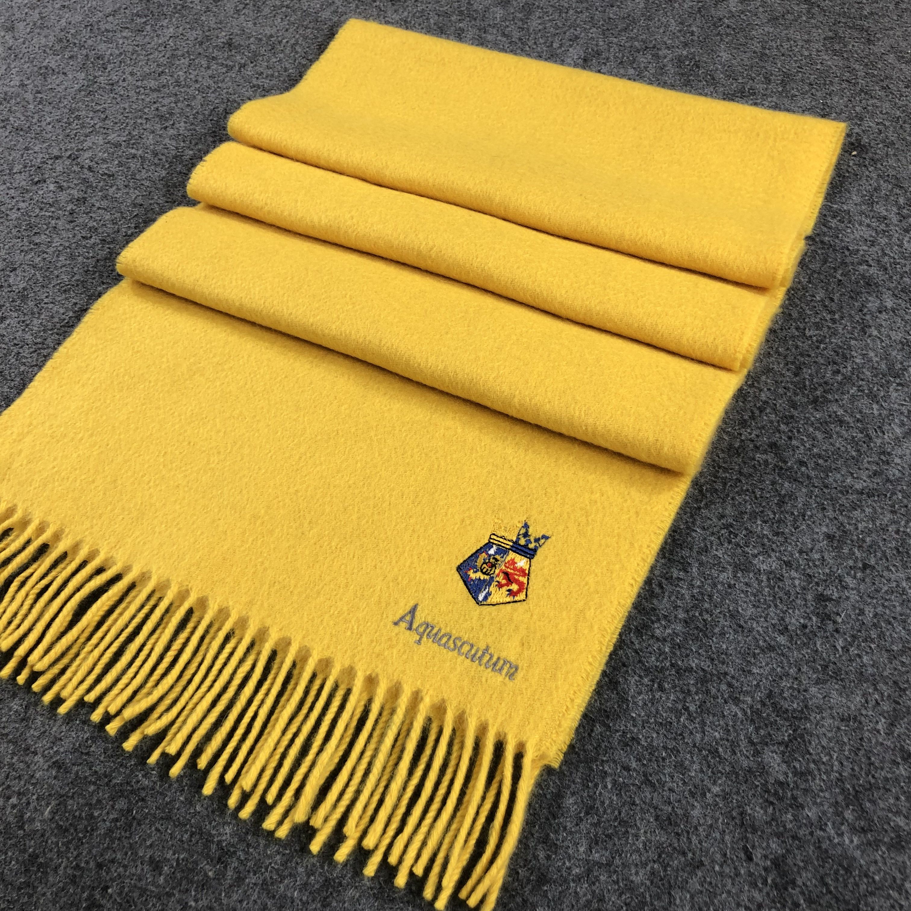 Aquascutum Aquascutum Yellow Cashmere Scarf Muffler V823 Size ONE SIZE - 3 Thumbnail