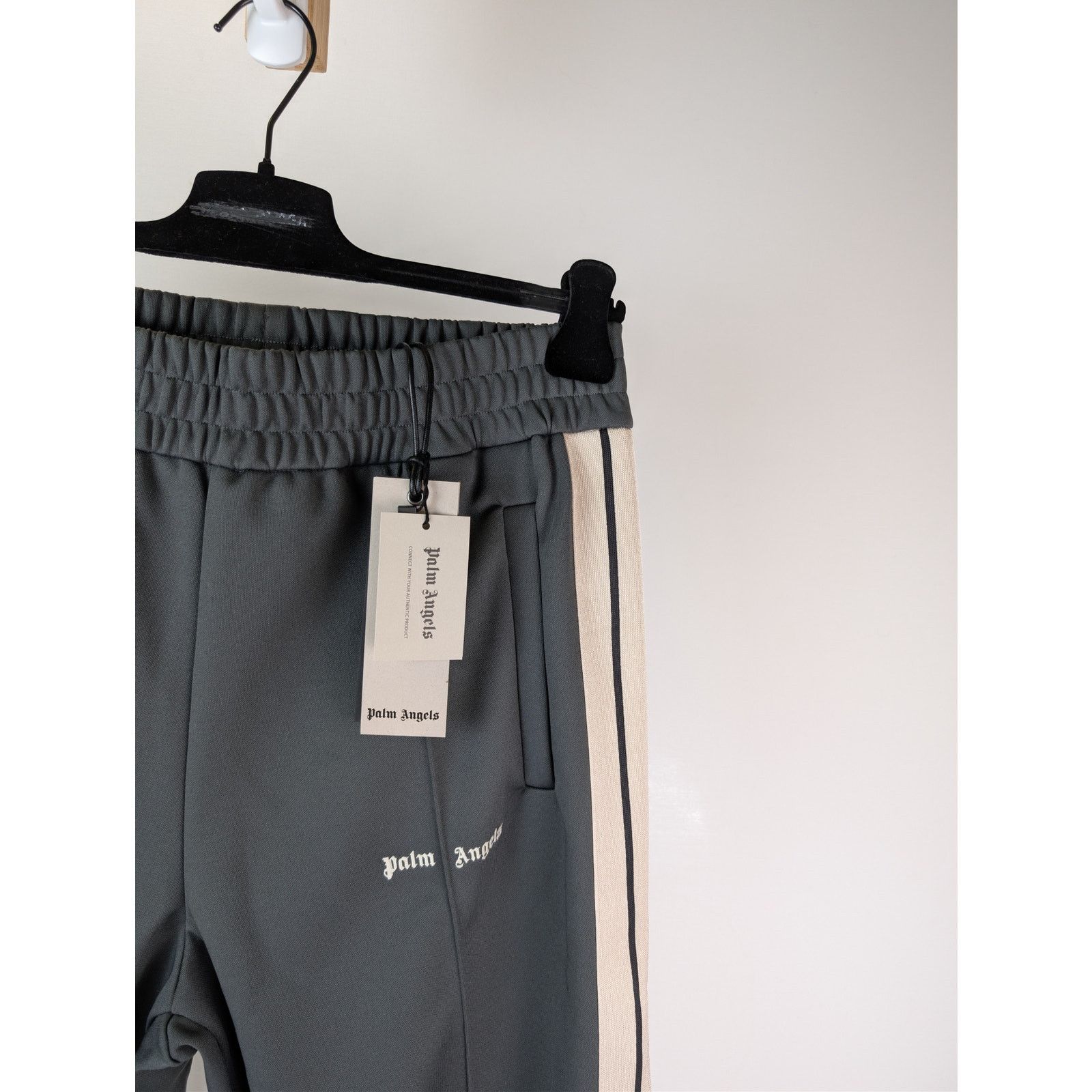 Palm Angels o1rshd1 Q:2 / New Classic Track Pants in Dark Grey / White Size US 36 / EU 52 - 5 Thumbnail