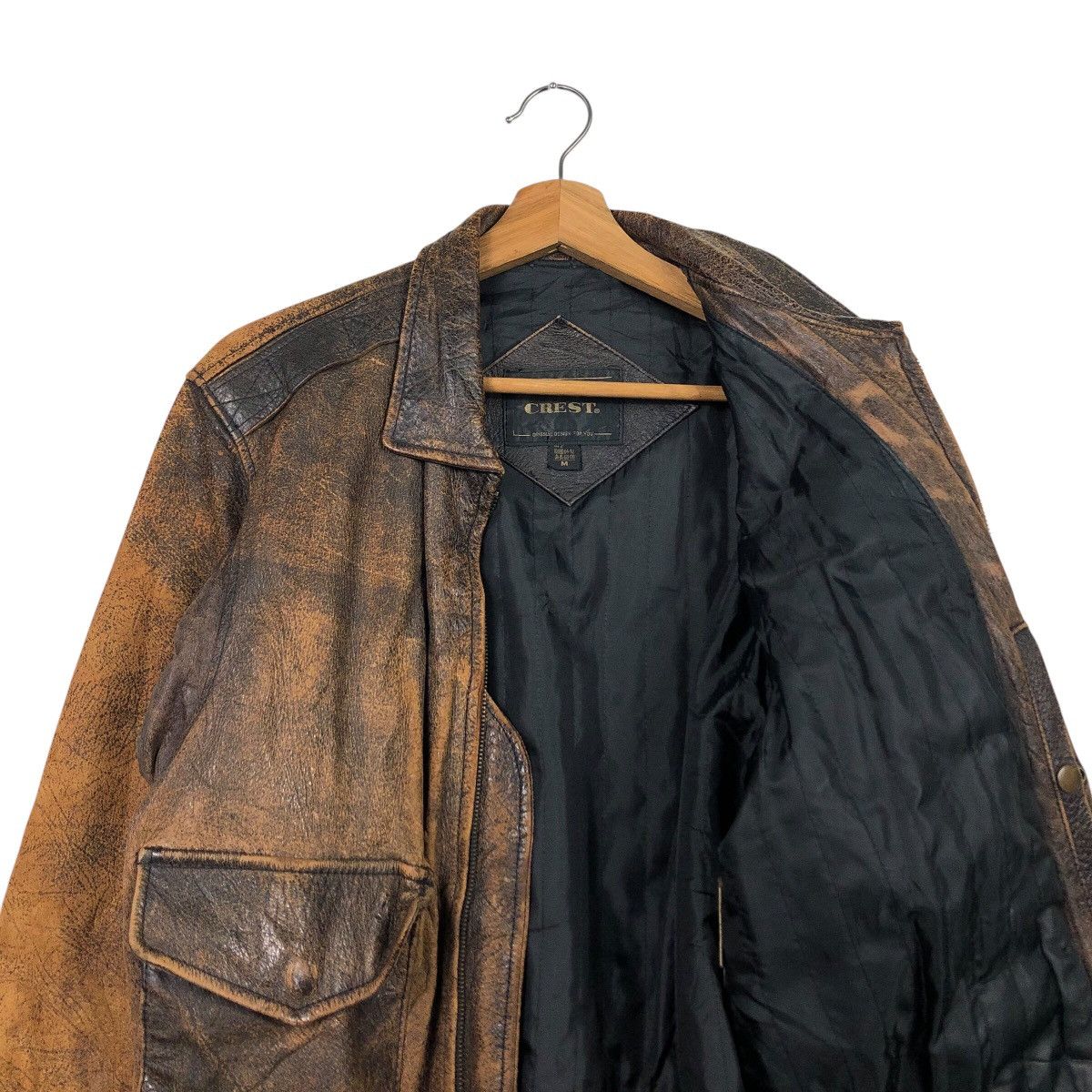 Japanese Brand Vintage Distressed Leather Bomber Jacket Grunge Patina Fade Size US M / EU 48-50 / 2 - 14 Thumbnail