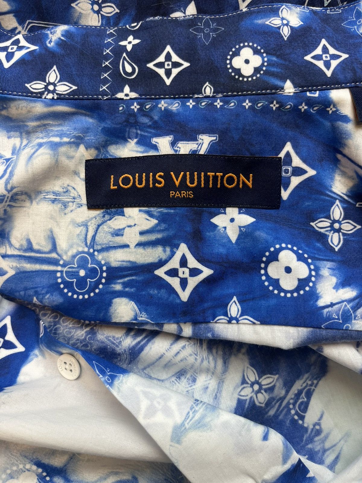 LOUIS VUITTON MONOGRAM BANDANA SHORT SLEEVE SHIRT- BLUE