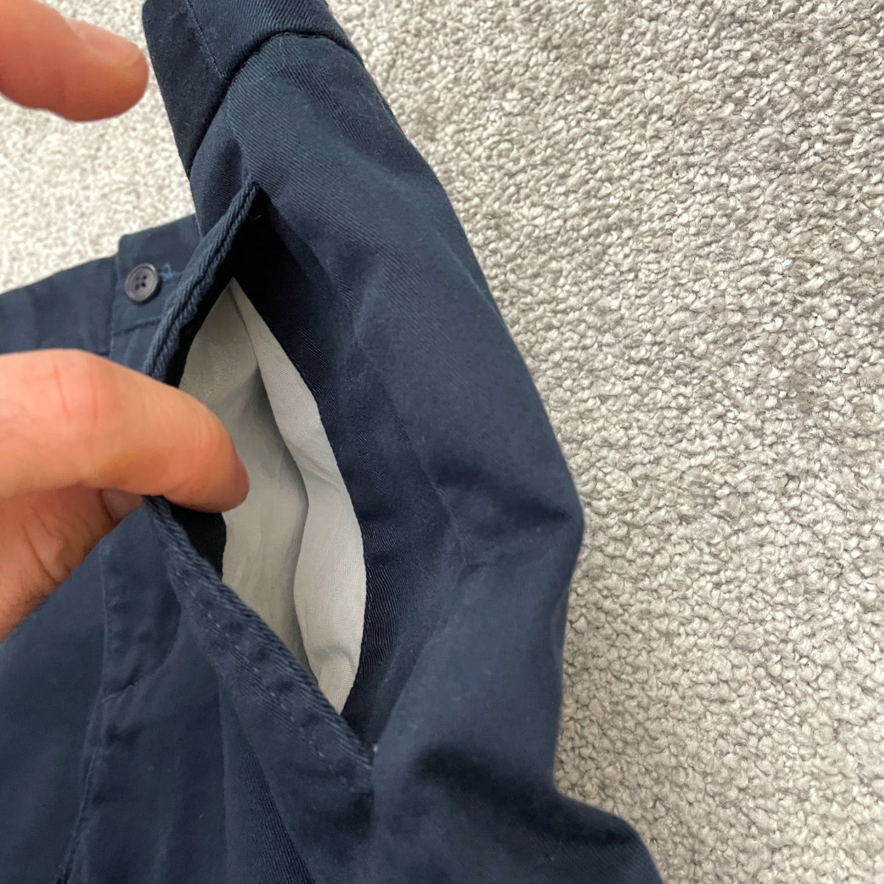 Lands' End Lands' End Women Chino Shorts 10 Navy Blue Mid Rise 33x11 Cotton Polyester Solid Causal/Travel Size 32" / US 10 / IT 46 - 4 Thumbnail