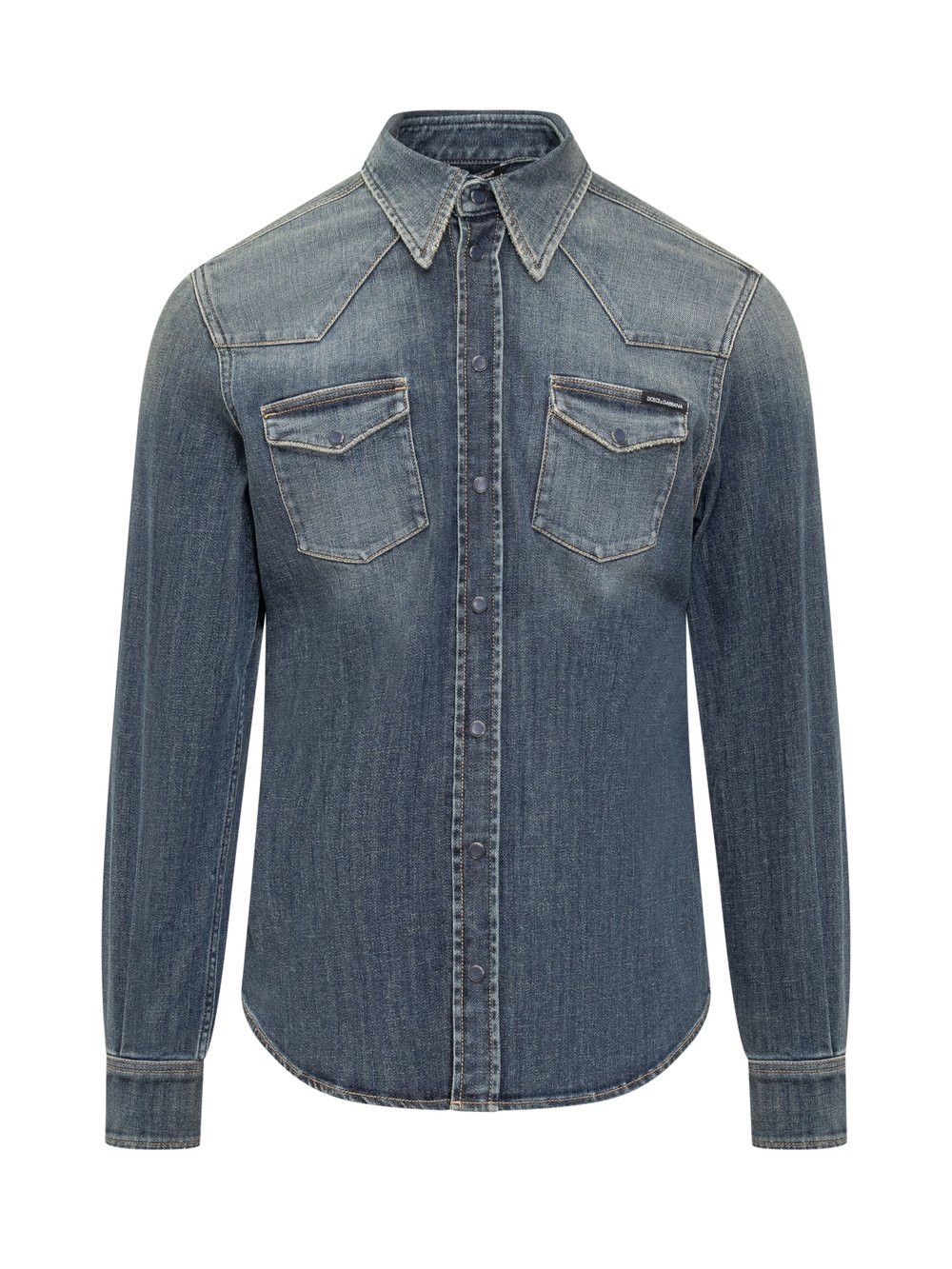 Dolce & Gabbana o1y0125 Denim Shirt in Blue Size US S / EU 44-46 / 1 - 1 Thumbnail