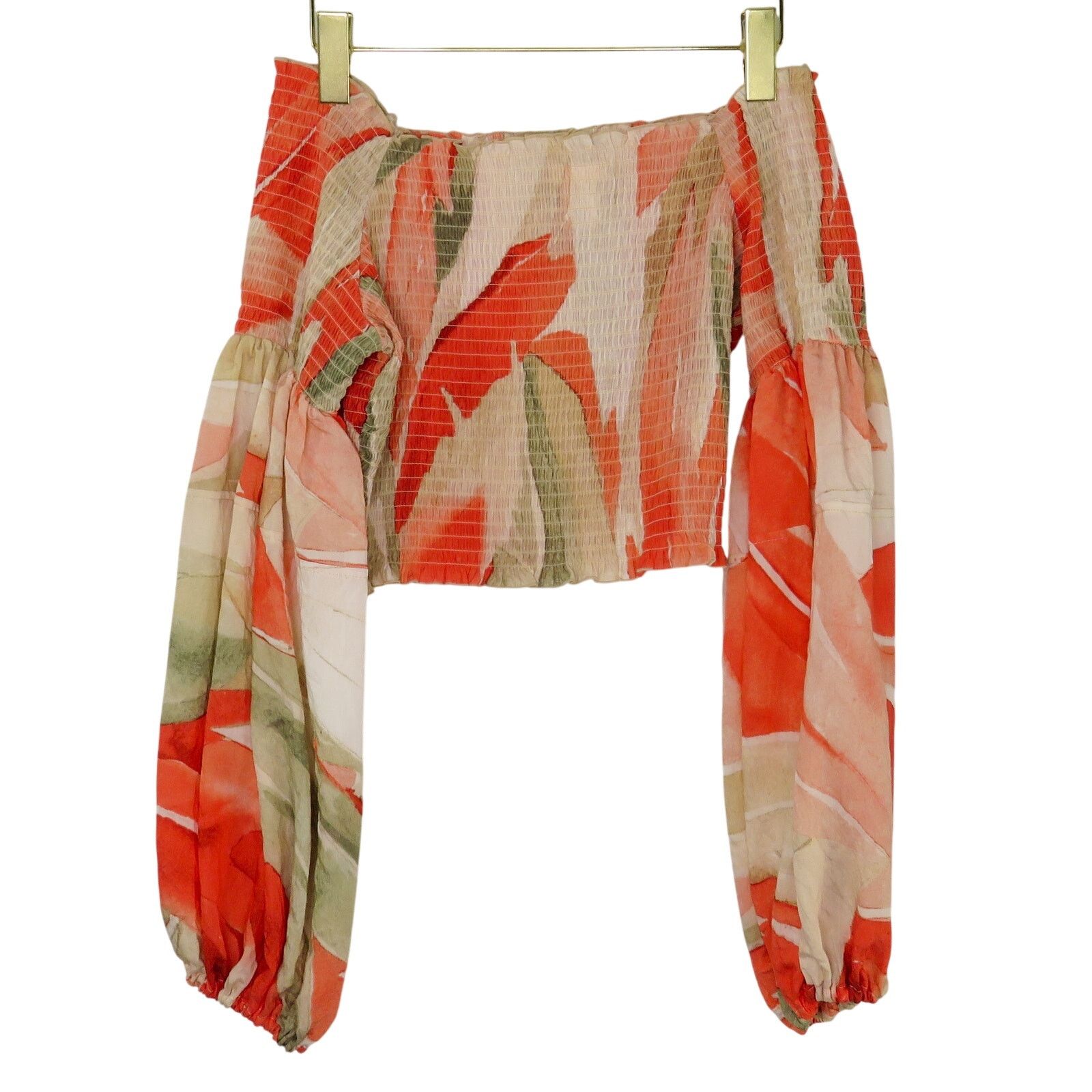 H&M H&M Smocked Off the Shoulder Top Cropped Floral Medium Size M / US 6-8 / IT 42-44 - 5 Thumbnail