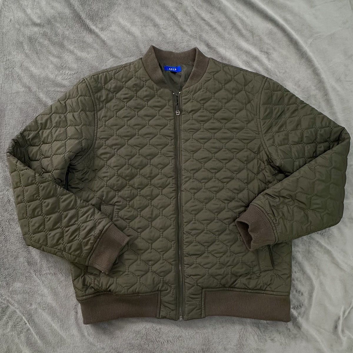 Apt. 9 Apt 9 khaki green quilted bomber jacket Size US L / EU 52-54 / 3 - 1 Thumbnail