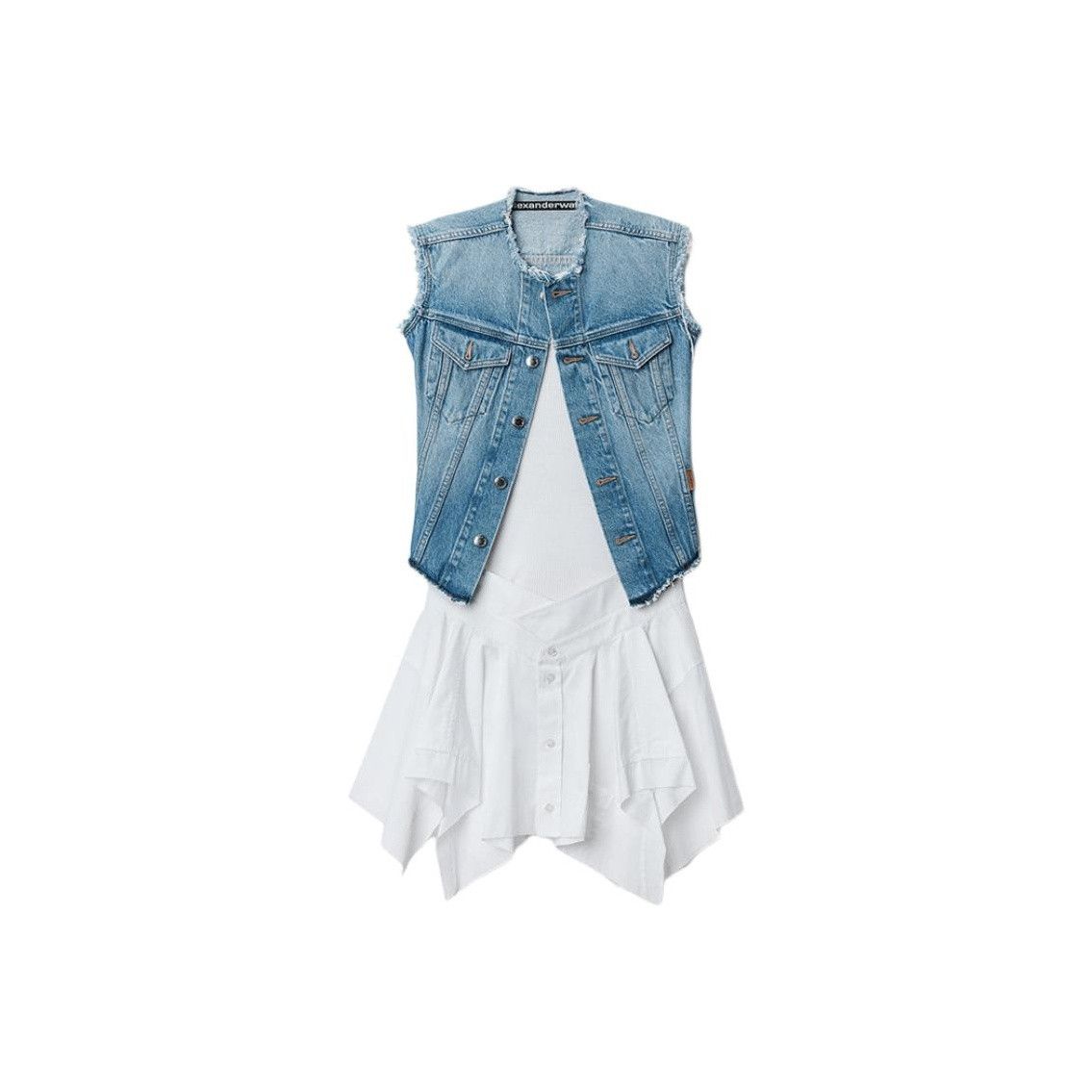 Alexander Wang Alexander Wang Combo Denim Vest Mini Dress Size 4 Size S / US 4 / IT 40 - 1 Thumbnail
