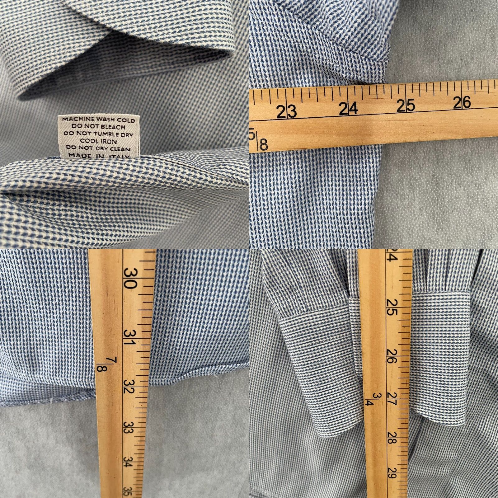 Canali Vintage Canali Mens Dress Shirt Blue Geometric Pattern 17.5/44 Italian Cotton Long Sleeve Size US XL / EU 56 / 4 - 8 Thumbnail