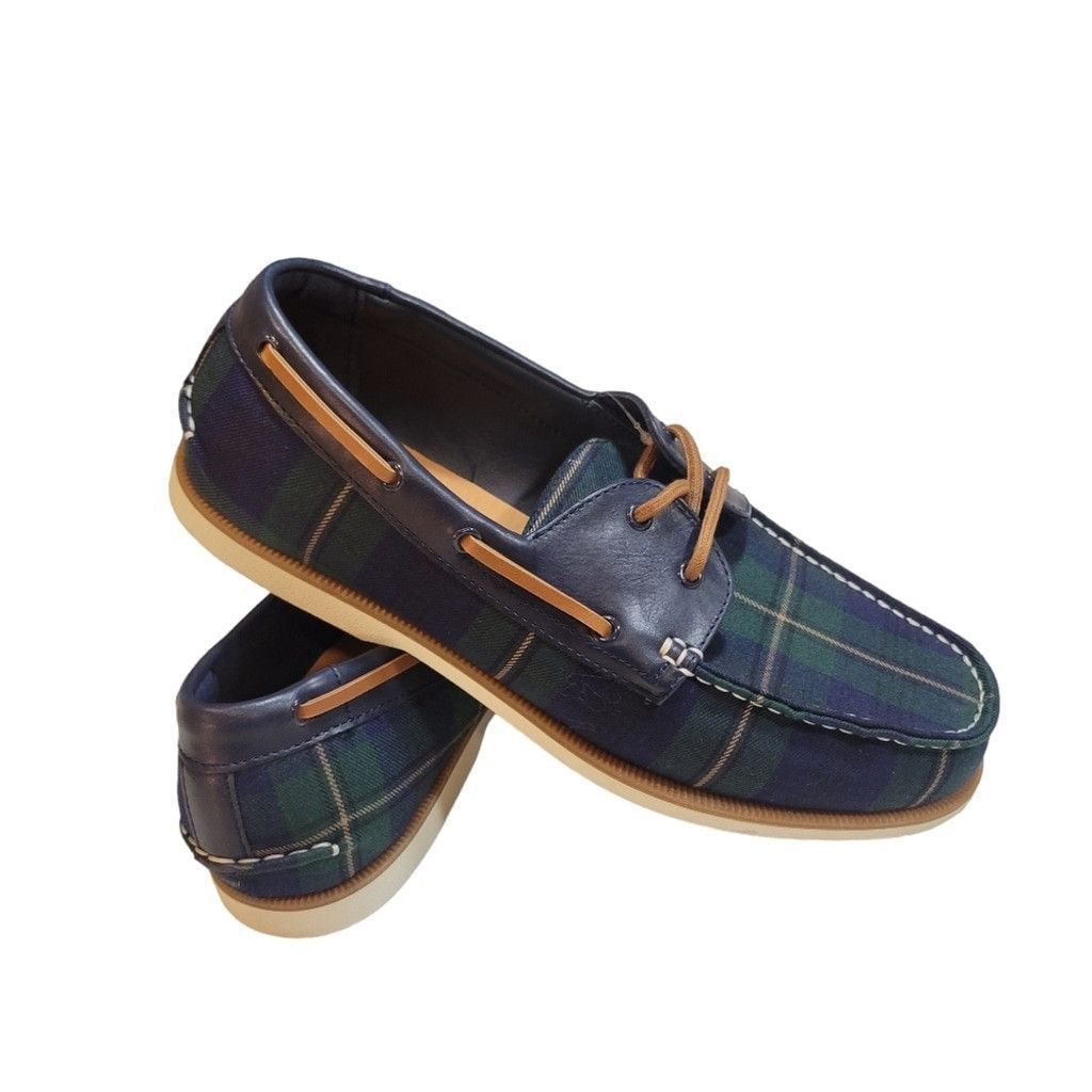Club Room Club Room Elliott Check Blue Boat Shoes. Size 7.5M. NWOT Size US 7.5 / EU 40-41 - 1 Thumbnail