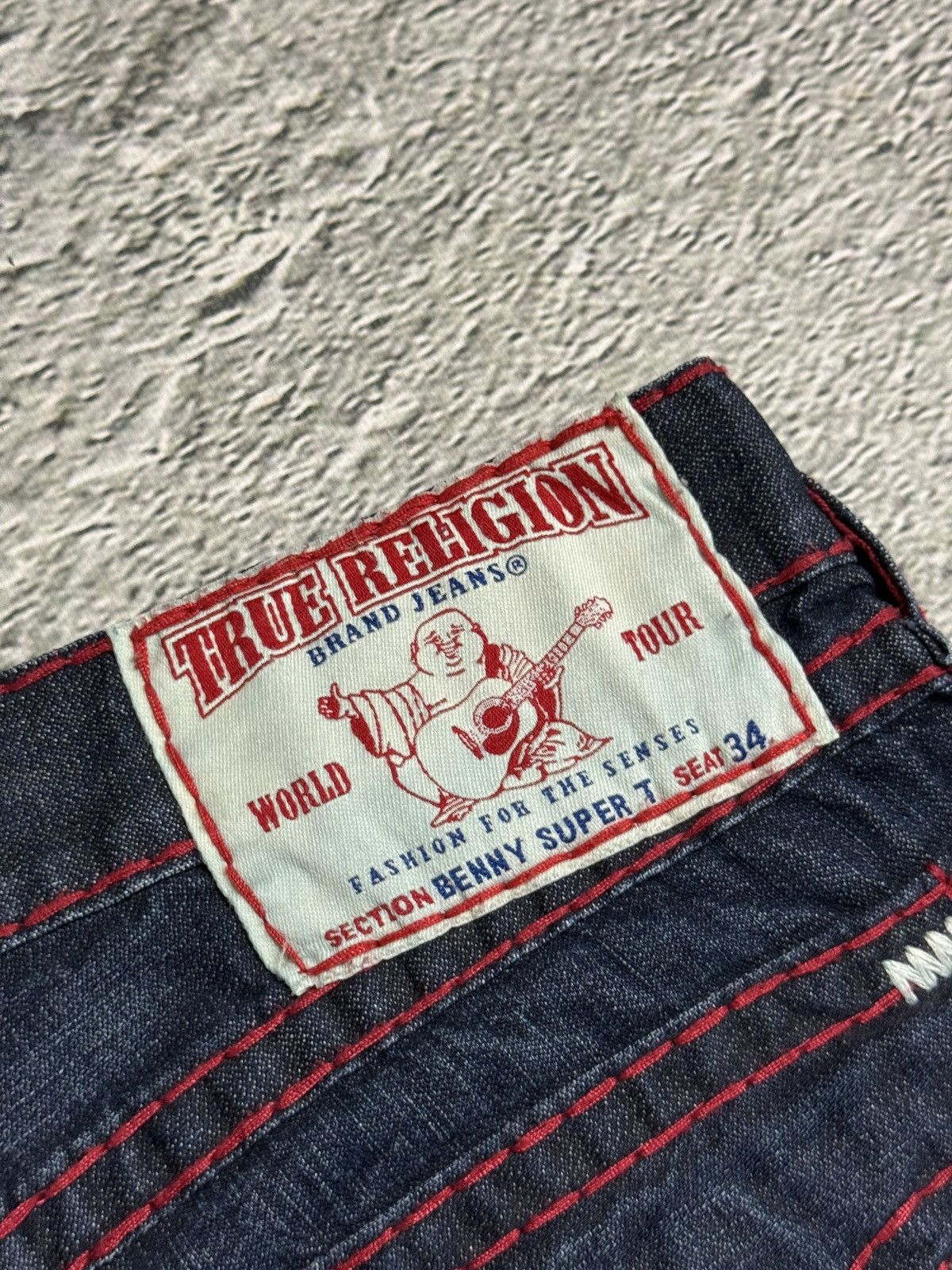 True Religion True Religion jeans straight vintage denim pants navy red Size US 36 / EU 52 - 4 Thumbnail