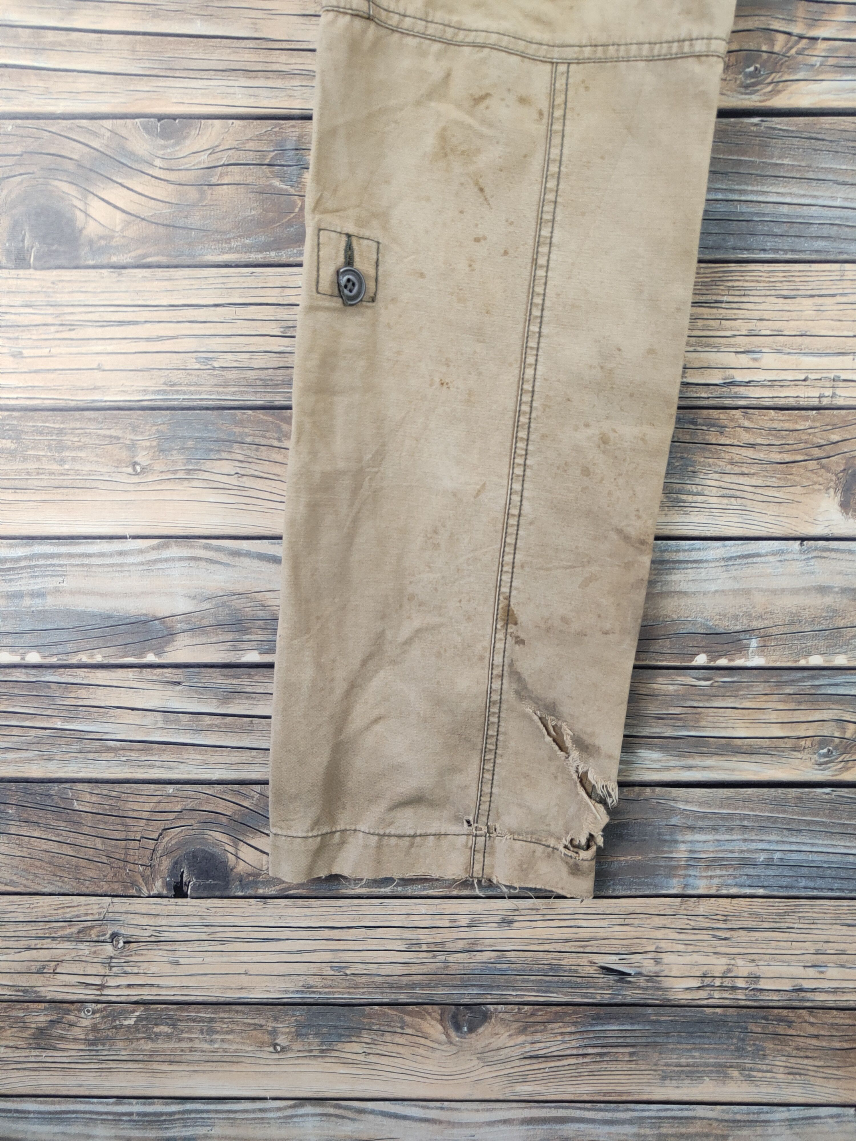 Japanese Brand DL Flash Report Beige Multipocket Cargo Pants #46-081 Size US 28 / EU 44 - 5 Thumbnail