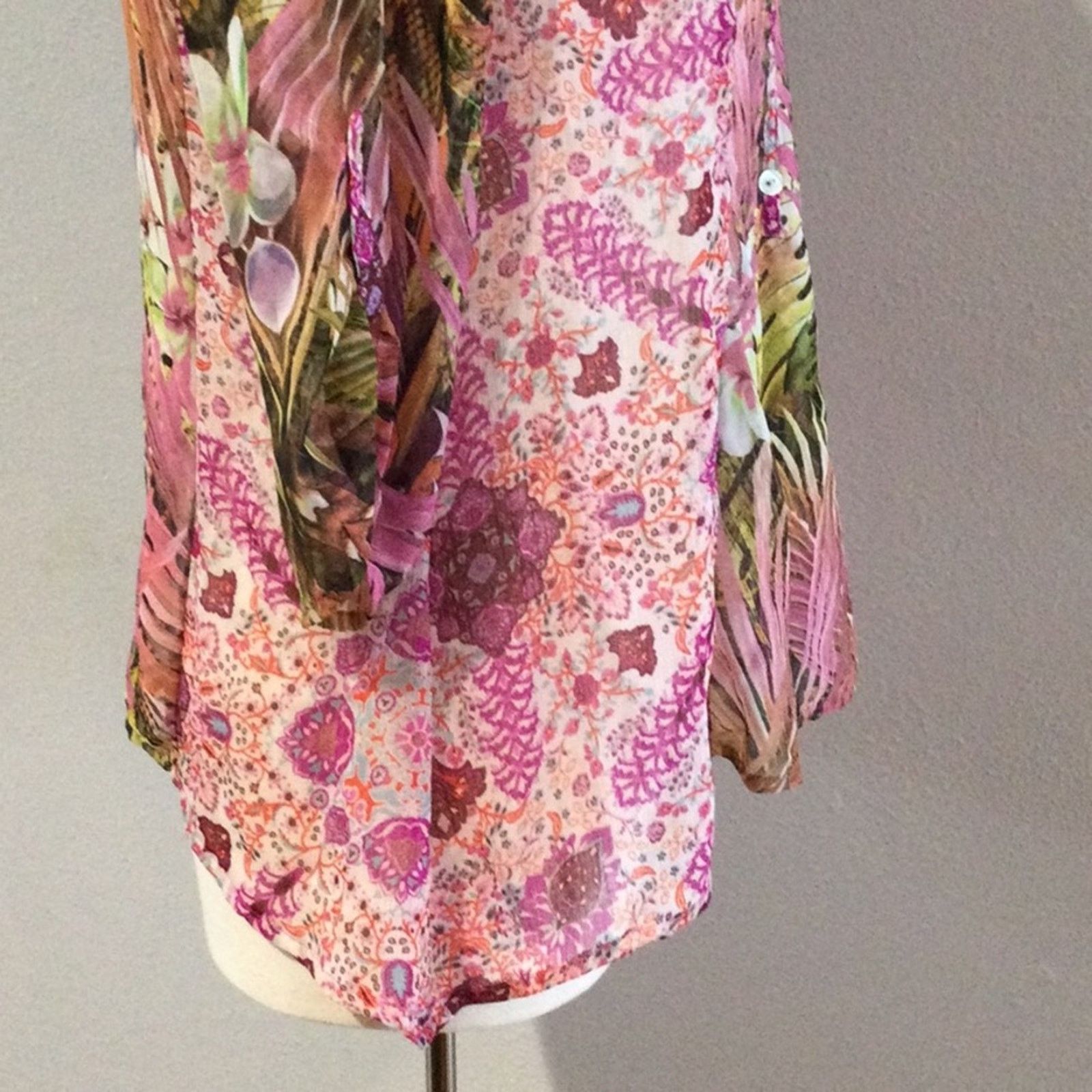 Other Figueroa & Flower Foliage/Floral Print Sheer Top Small Size S / US 4 / IT 40 - 6 Thumbnail