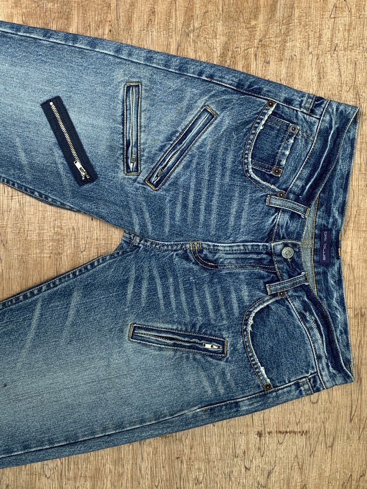 Beauty Beast × If Six Was Nine × Japanese Brand Bit Blue Distressed Multizipper Denim Pants Size US 28 / EU 44 - 8 Thumbnail