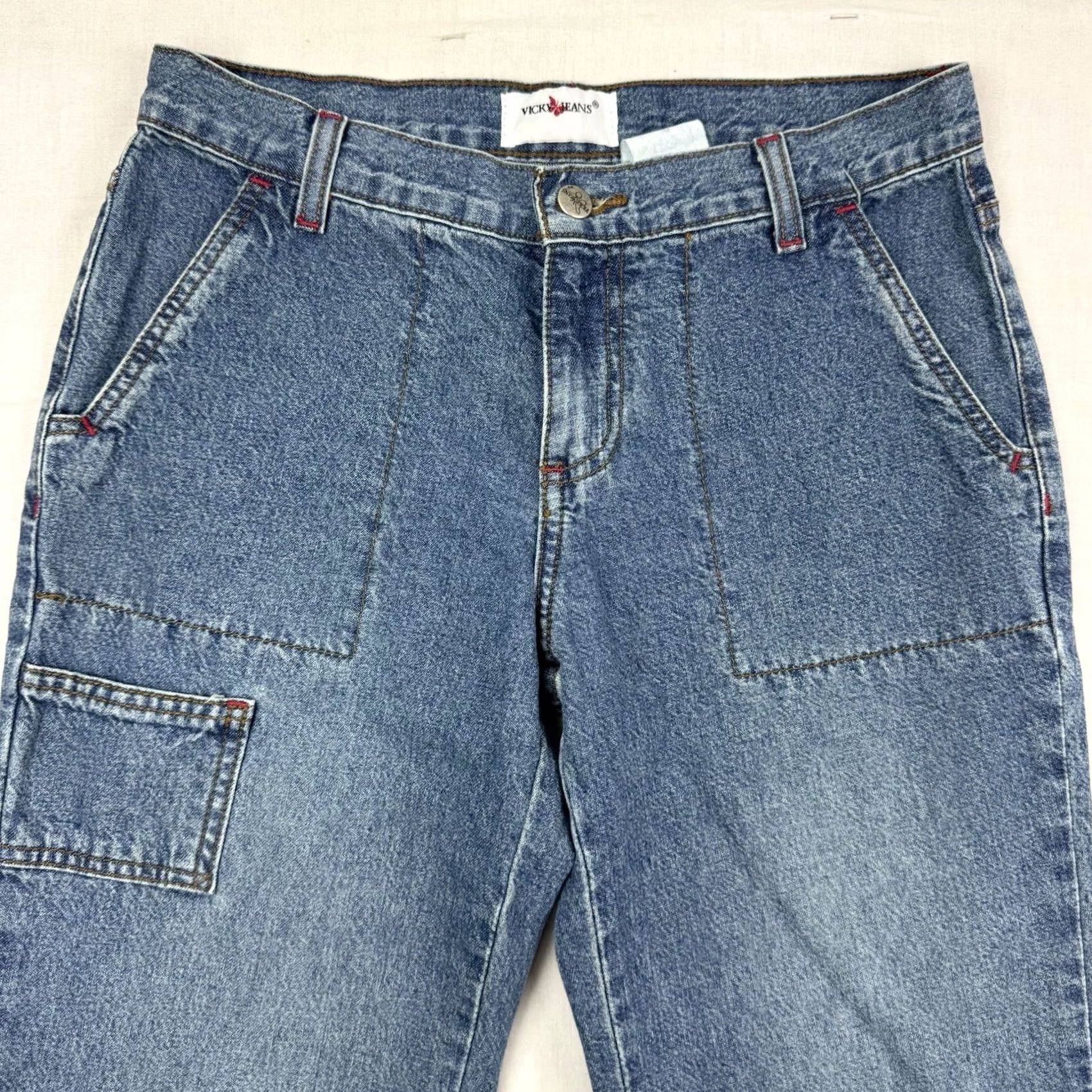 Vintage VINTAGE Vicky Jeans Womens 9 Bootcut Jeans Hipster Hippie Y2K 90s Low Rise Blue Size 30" / US 8 / IT 44 - 2 Thumbnail