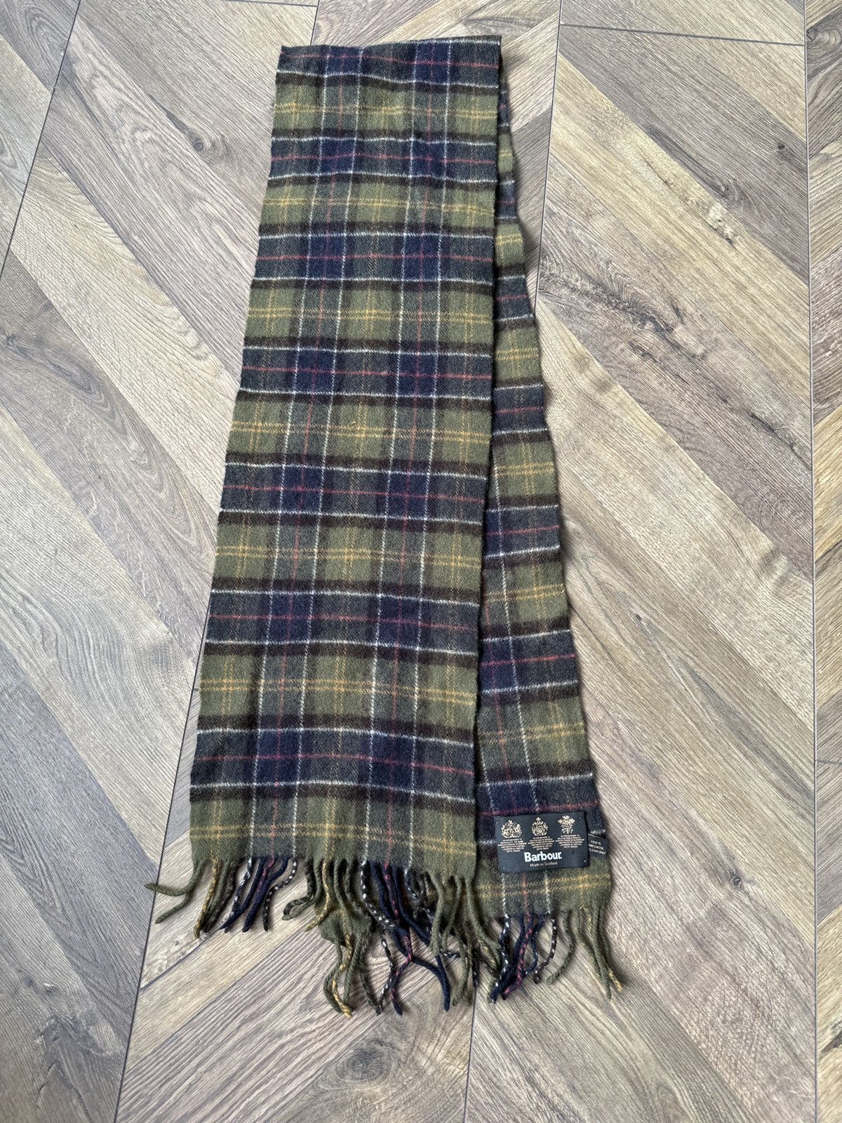Barbour Vintage Barbour Scotland Wool Tartan Scarf Green Plaid Size ONE SIZE - 2 Thumbnail