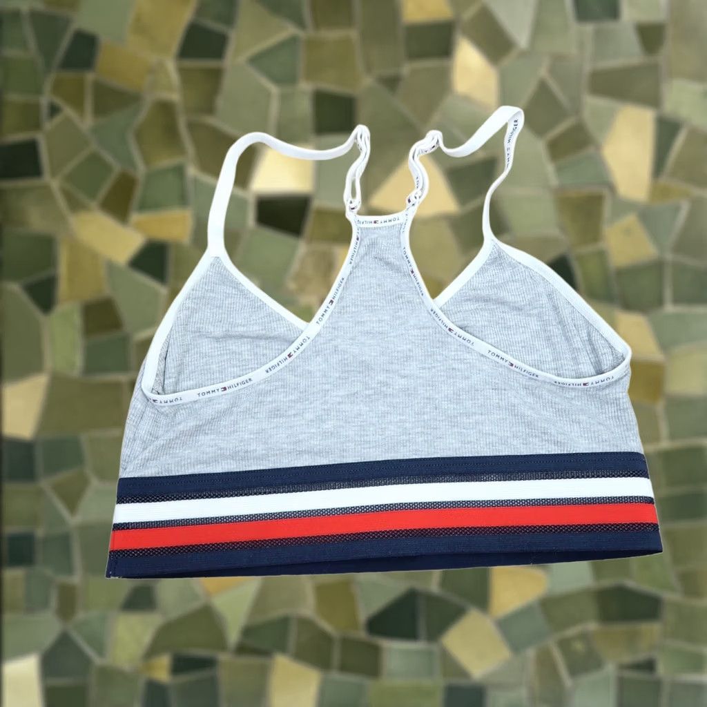 Tommy Hilfiger VINTAGE Tommy Hilfiger Bralette Shirt Women Small Gray Modal Racerback Length 10" Pit to Pit 14" Size ONE SIZE - 1 Thumbnail