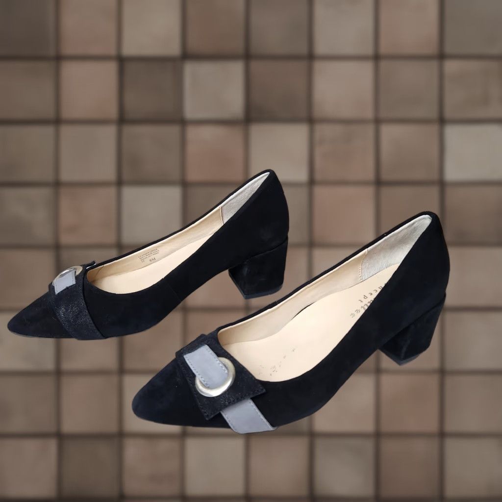 Vintage **Concept Bettye Muller Womens Black Suede Block Heel Pump** User: **Concept Bettye Muller Womens Black Suede Block Heel Pump** Size US 8 / IT 38 - 1 Thumbnail
