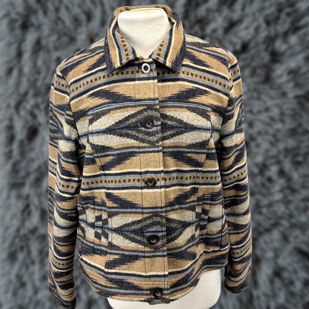 Pendleton Pendleton Coat Womens XL Willa Wool Blue Multi Southwest Aztec Harding Overcoat Pockets Classic Designer Nature Southwestern USA Western Pretend Size XL / US 12-14 / IT 48-50 - 1 Thumbnail