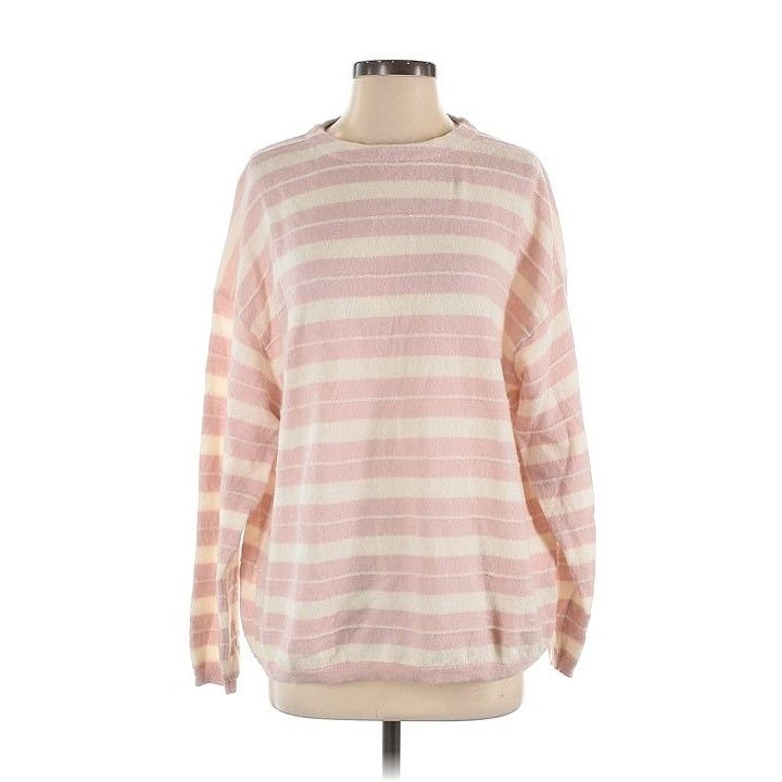 Allsaints All Saints Wool Alpaca Oversized Pullover Sweater Pink White Size S / US 4 / IT 40 - 1 Thumbnail
