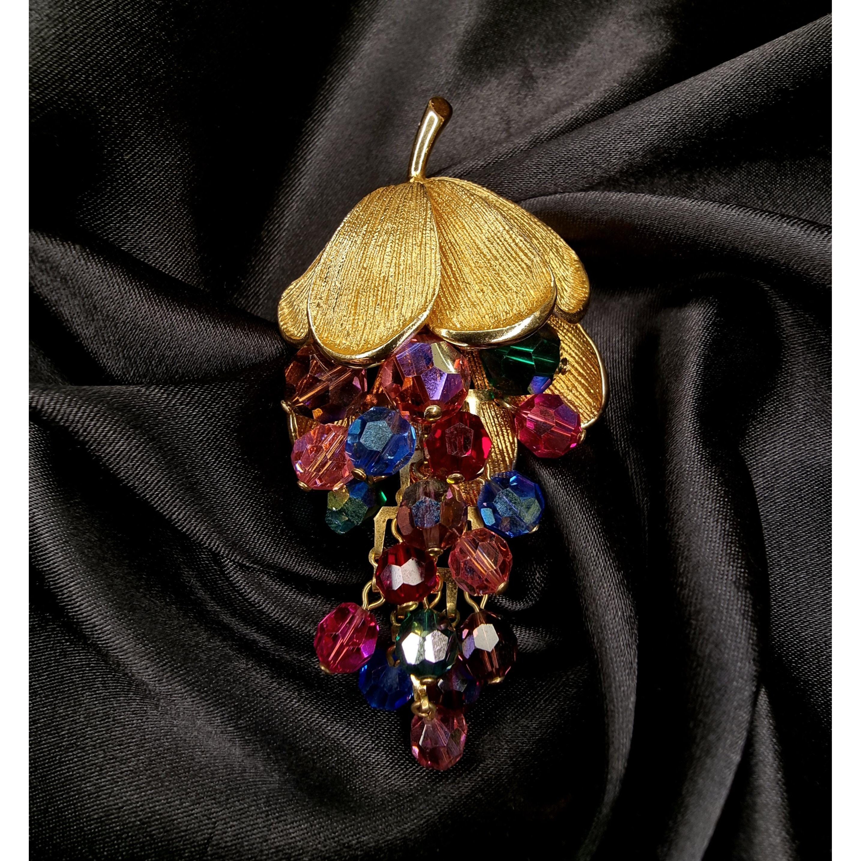 Vintage Rare Find Vintage 1960s-1970s Grape Leaf Branch Dark Multi C Size ONE SIZE - 3 Thumbnail