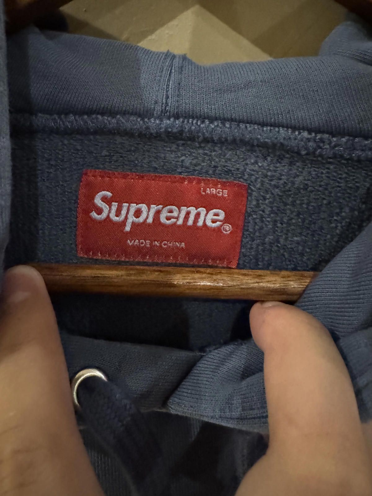 Supreme Supreme Overdyed Blue Hoodie - Size L Size US L / EU 52-54 / 3 - 4 Thumbnail