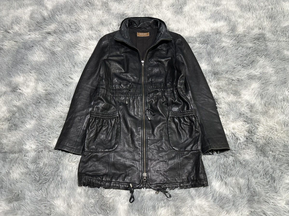 KMRii 🔥Sick Y2K Rose Bud Lamb Leather Coat Drawstring Jacket Goth Size US M / EU 48-50 / 2 - 7 Thumbnail