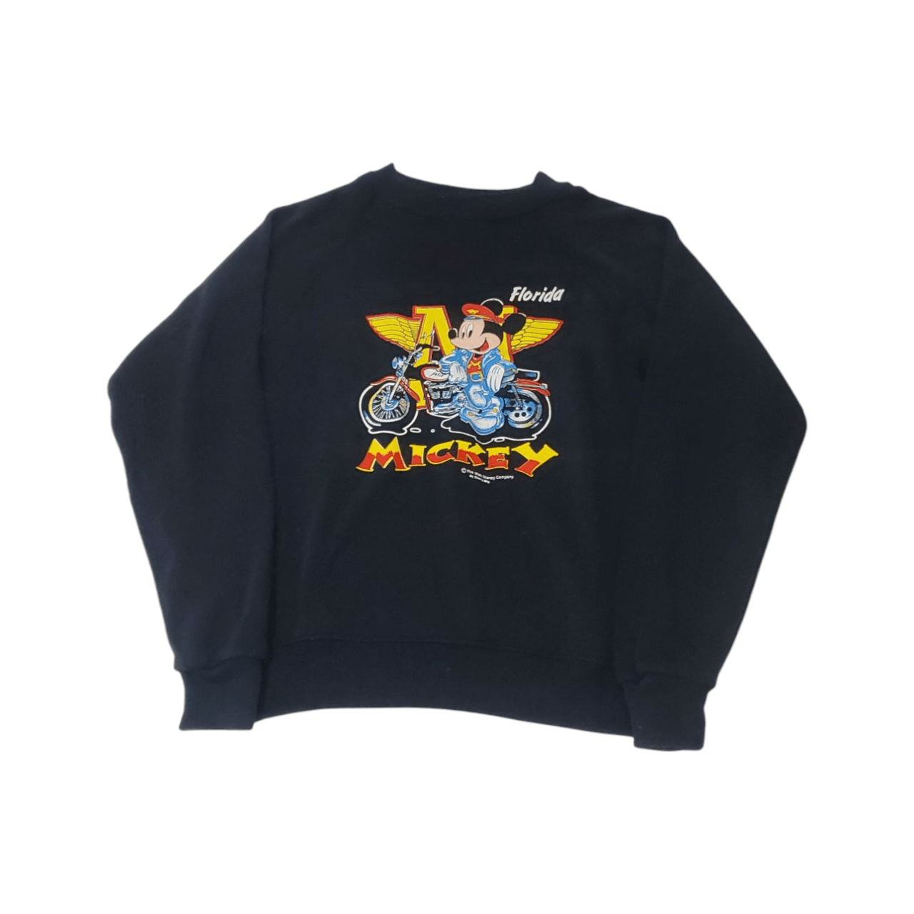 Vintage 90s Mickey Mouse Biker Sweatshirt *YOUTH LARGE* Size XS / US 0-2 / IT 36-38 - 1 Thumbnail