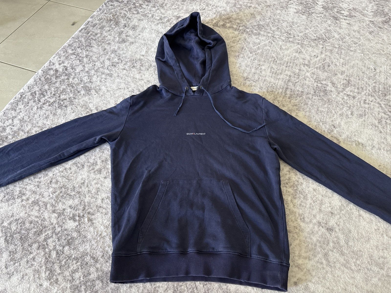 Saint Laurent Paris RARE Navy Saint Laurent Paris Hoodie M SLP Size US M / EU 48-50 / 2 - 1 Thumbnail