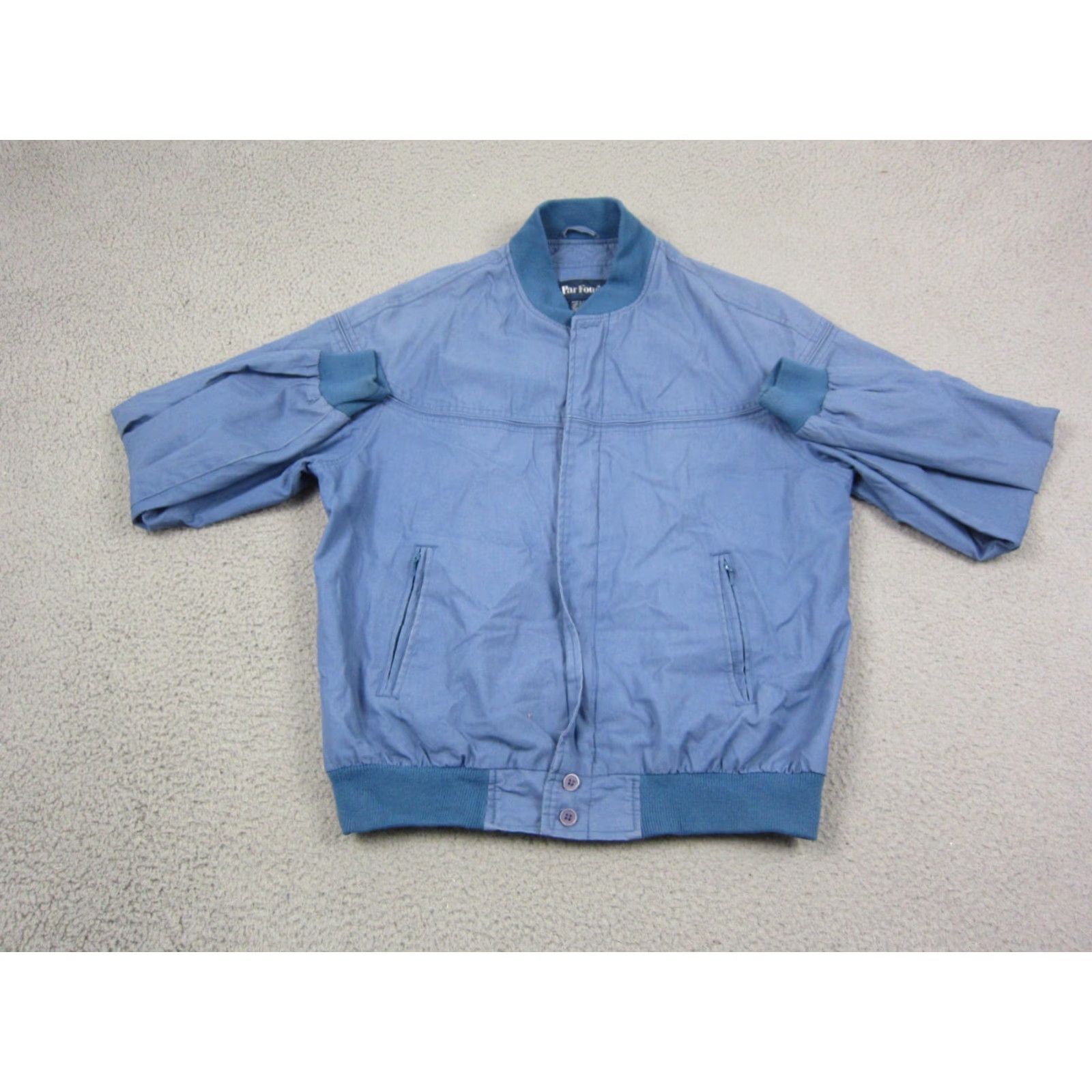 Vintage Vintage Par Four Bomber Jacket Mens LT Blue Full Zip 80s 90s Classic Big & Tall Regular Mens Size US L / EU 52-54 / 3 - 2 Thumbnail