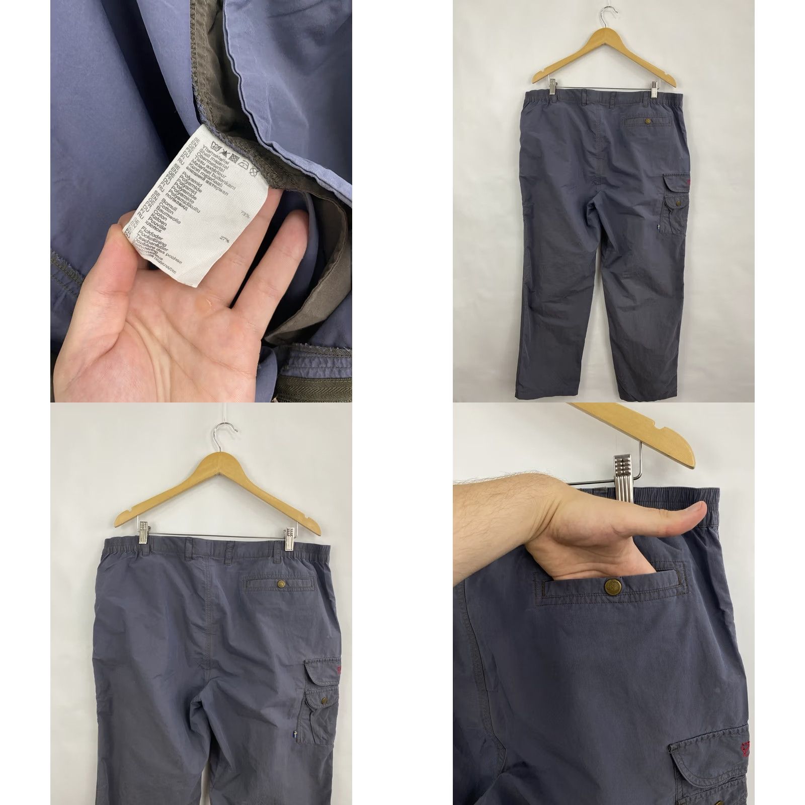 Vintage VINTAGE Fjallraven nylon cargo trekking outdoor pants Men L blue 90s cargo pants blue Mens Size US 33 - 8 Thumbnail