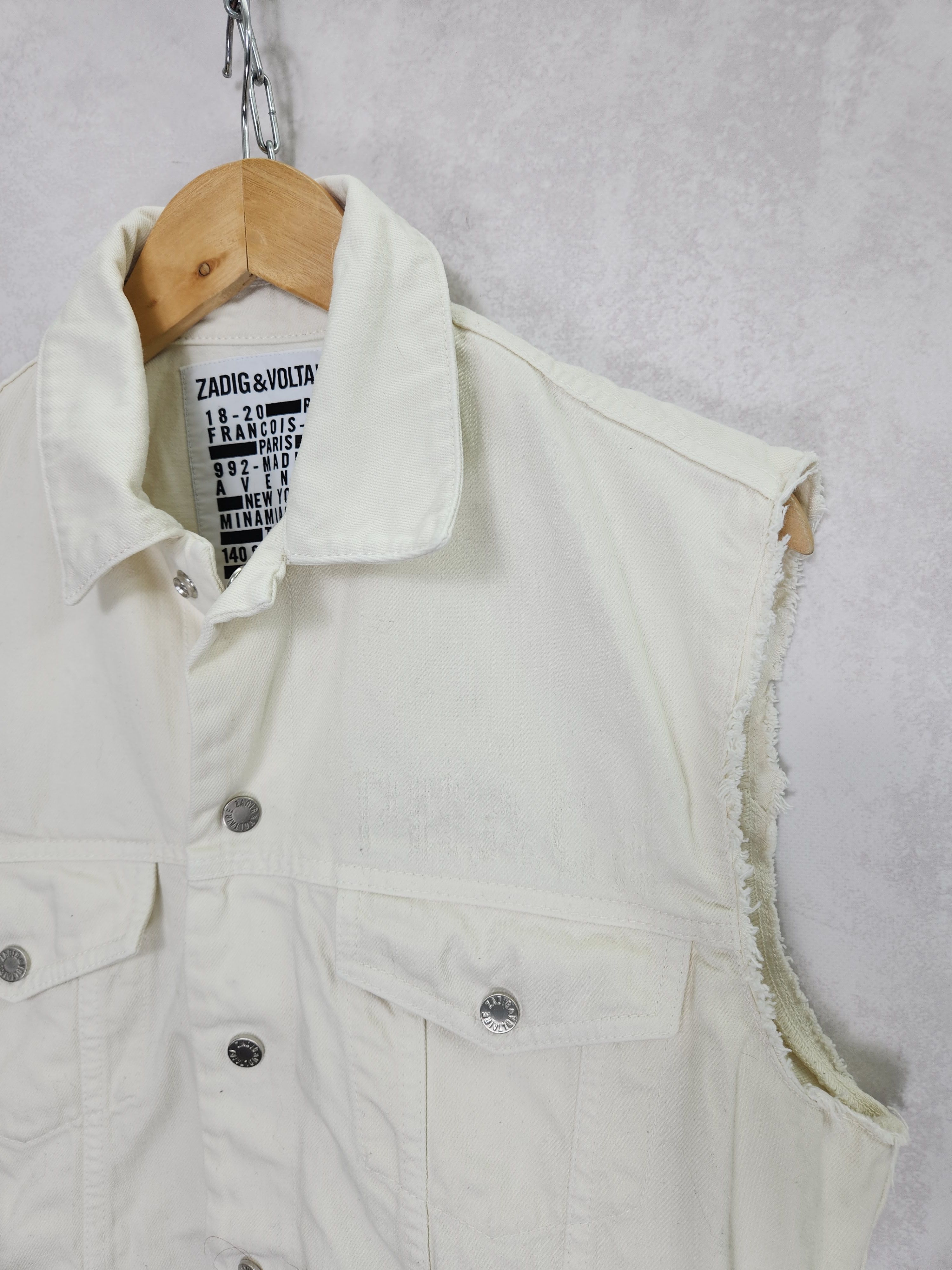 Zadig & Voltaire Zadig Voltaire white denim cotton jeans vest Size L / US 10 / IT 46 - 5 Thumbnail