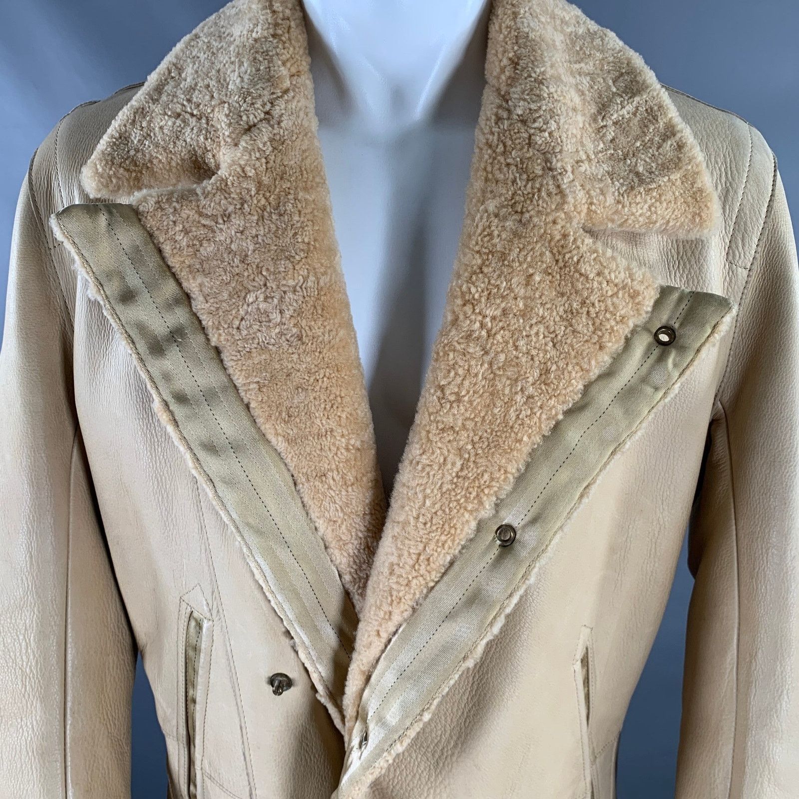 Other CORPO NOVE Size 42 Camel Leather Overcoat Coat Size US L / EU 52-54 / 3 - 2 Thumbnail