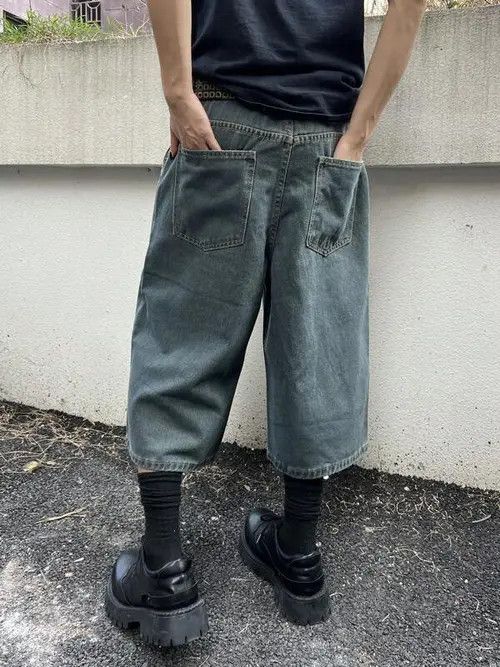 Jean × Vintage VINTAGE Y2K DRIP denim shorts jorts Size US 34 / EU 50 - 4 Thumbnail