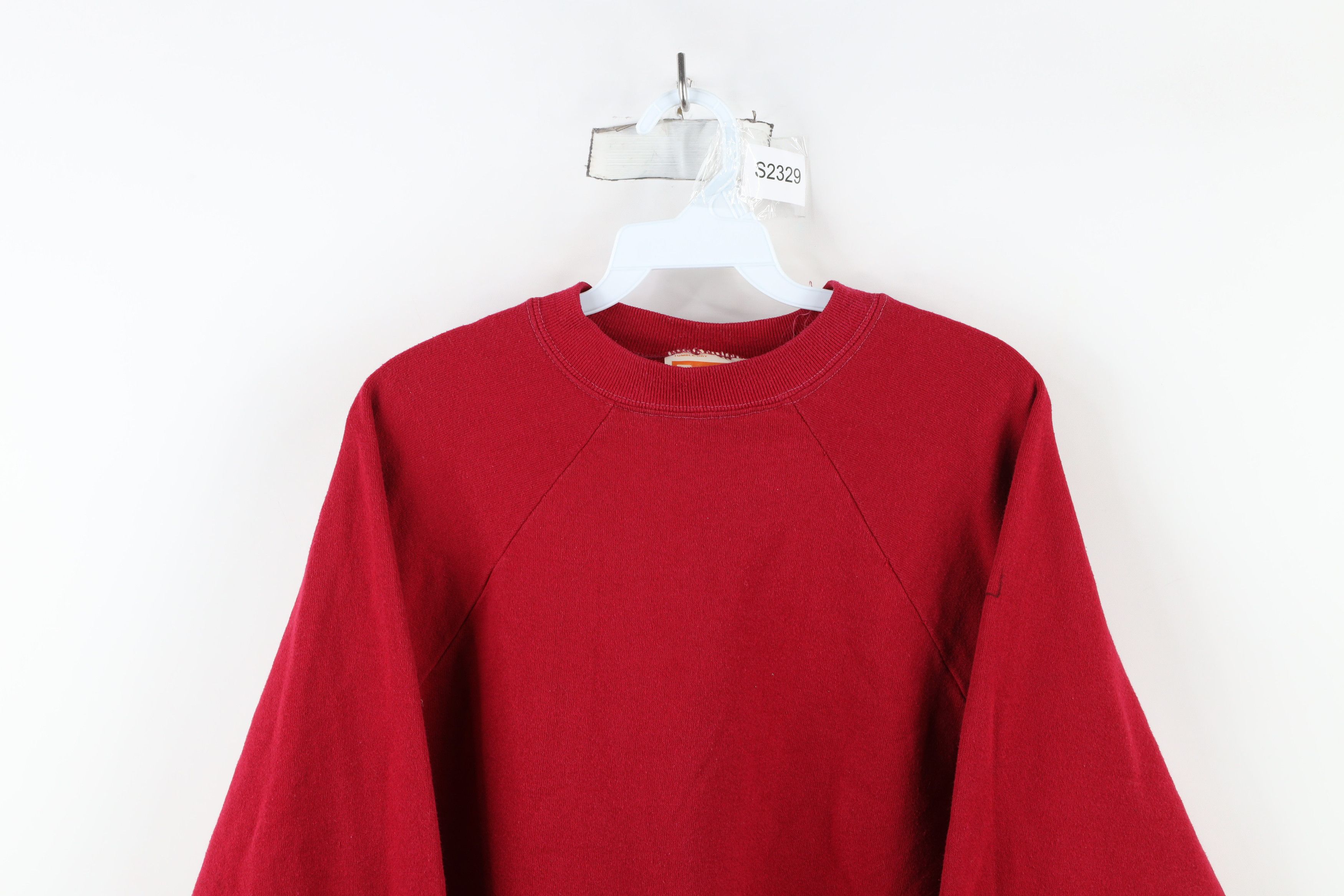 Vintage Vintage 70s Streetwear Raglan Crewneck Sweatshirt Red USA Size US L / EU 52-54 / 3 - 2 Thumbnail