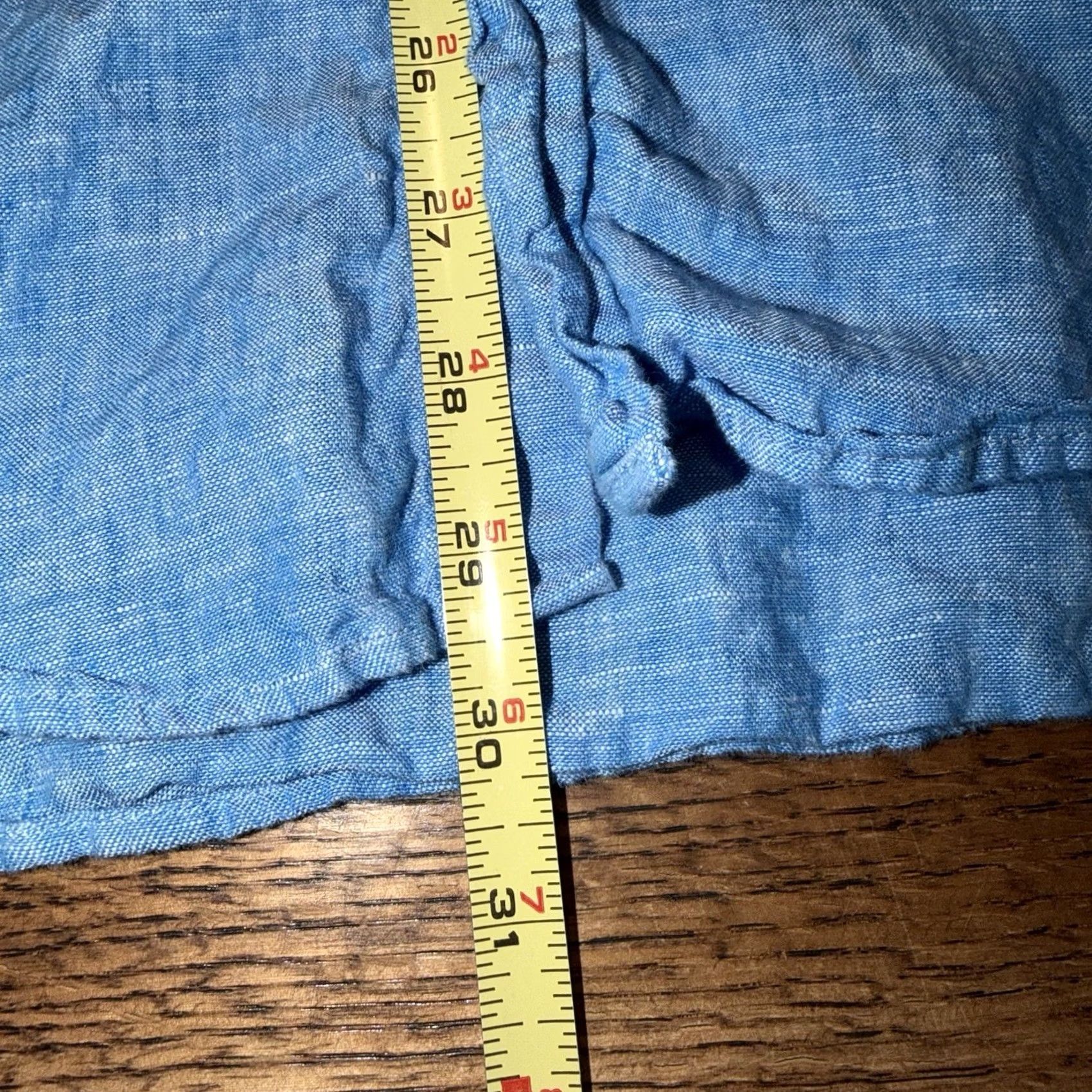 Charles Tyrwhitt Charles Tyrwhitt 100% Linen Shirt Mens XL Classic Fit Long Sleeve Button Blue Size US XL / EU 56 / 4 - 6 Thumbnail