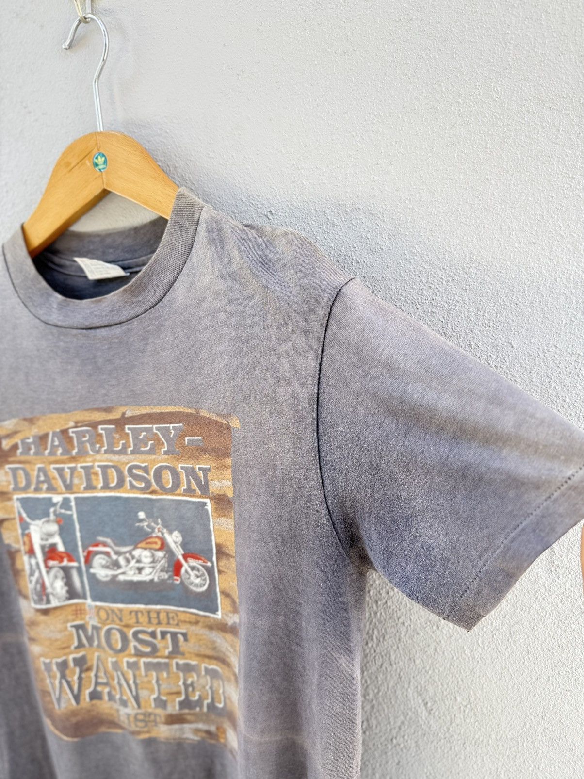 Harley Davidson Thrashed 80s Harley Davidson Most Wanted Sun Faded Grunge T Size US M / EU 48-50 / 2 - 9 Thumbnail