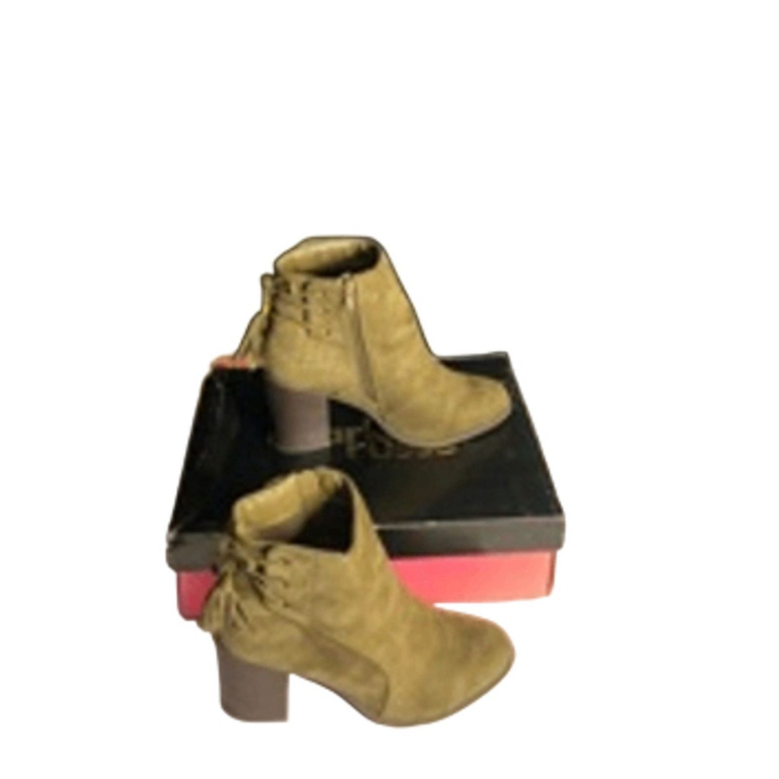 Other Boho Chic Olive Suede Block Heel Ankle Boots “Stacey” 7 Size US 7 / IT 37 - 5 Thumbnail