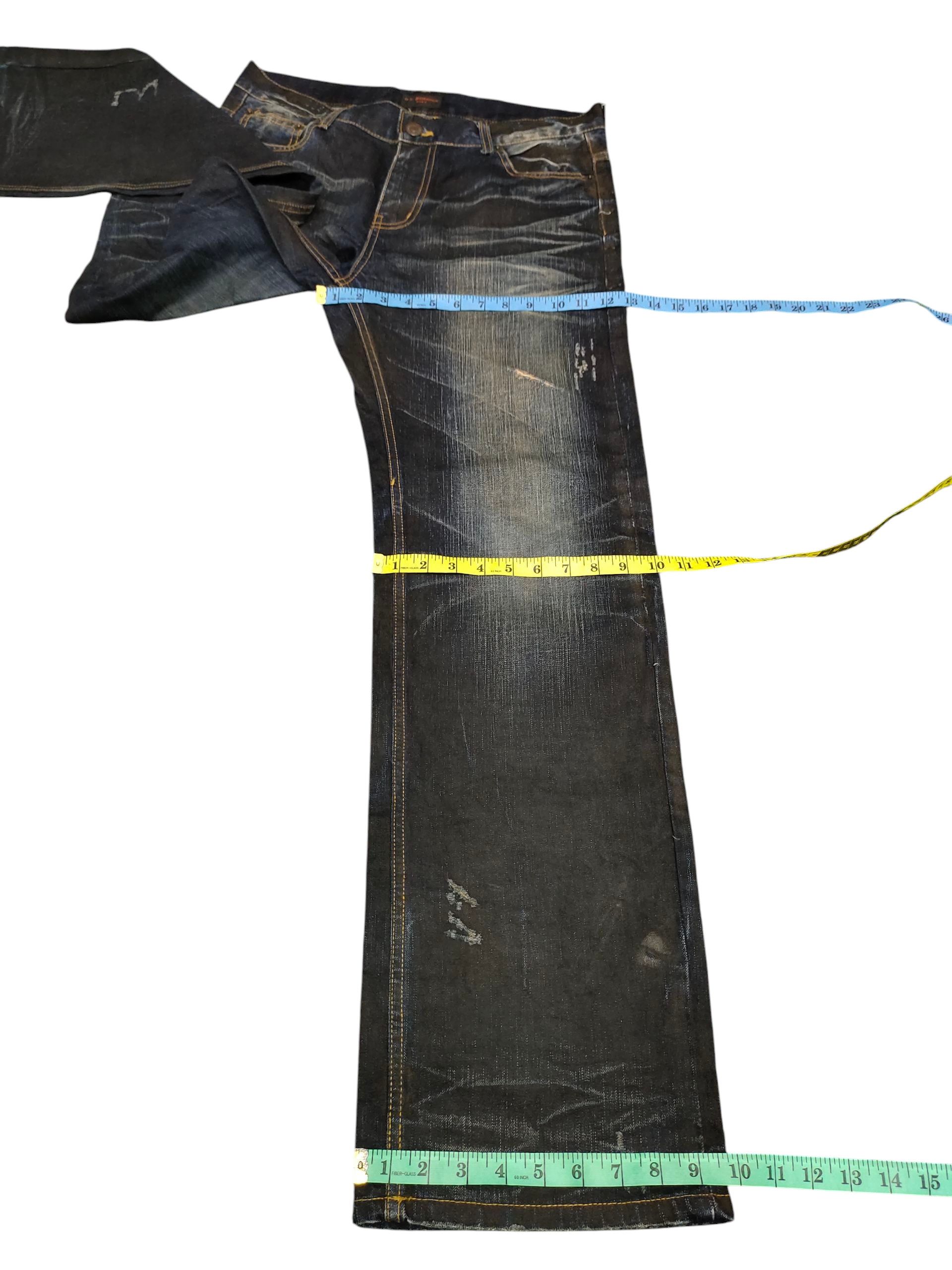 Number (N)ine × Undercover Vintage Boarder Japan Waxed Clawmark Distress Jeans Size US 34 / EU 50 - 16 Thumbnail