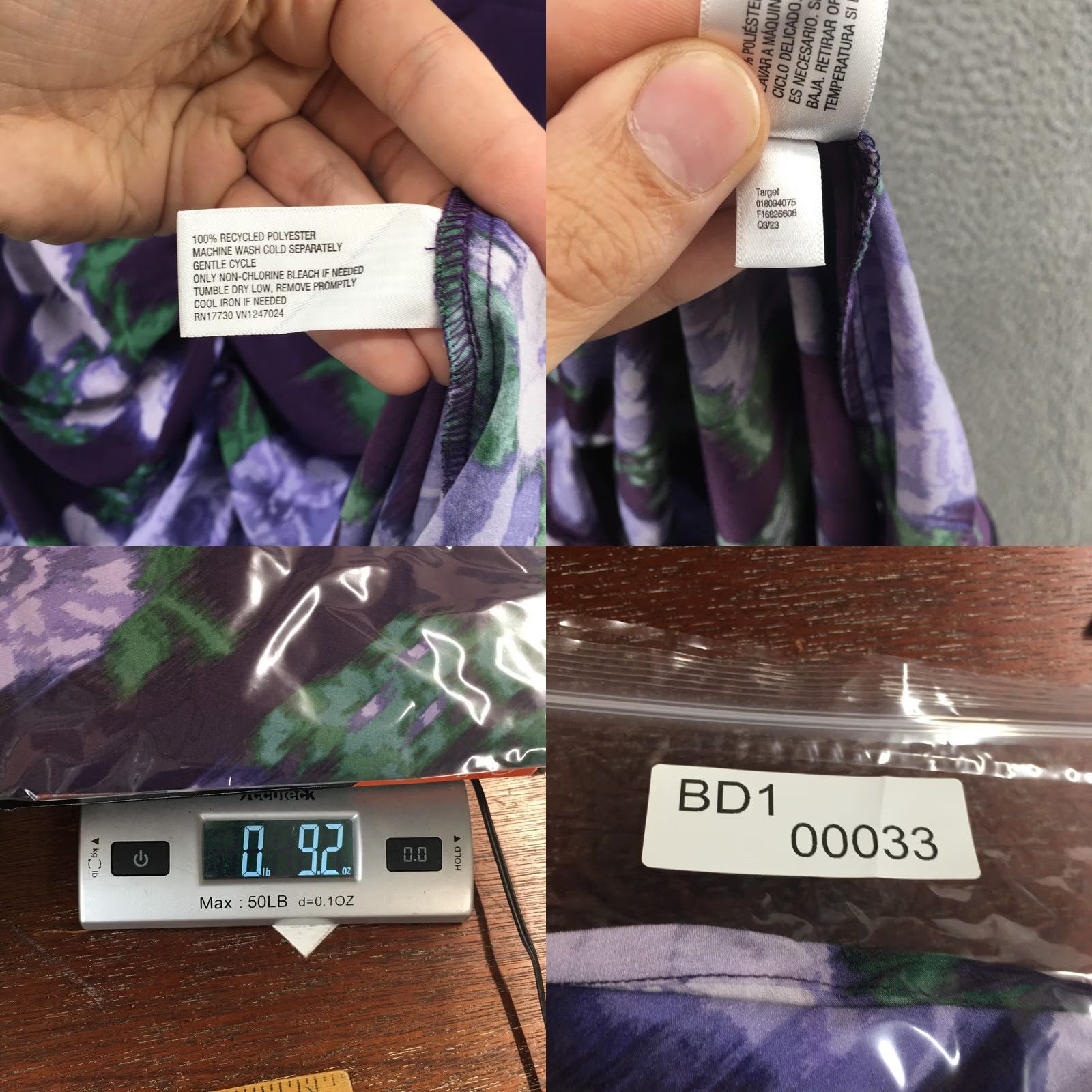 Vintage A New Day Floral Crepe High Low Dress Womens S Purple Short Sleeve Casual V-Neck Size 28" / US 6 / IT 42 - 10 Thumbnail