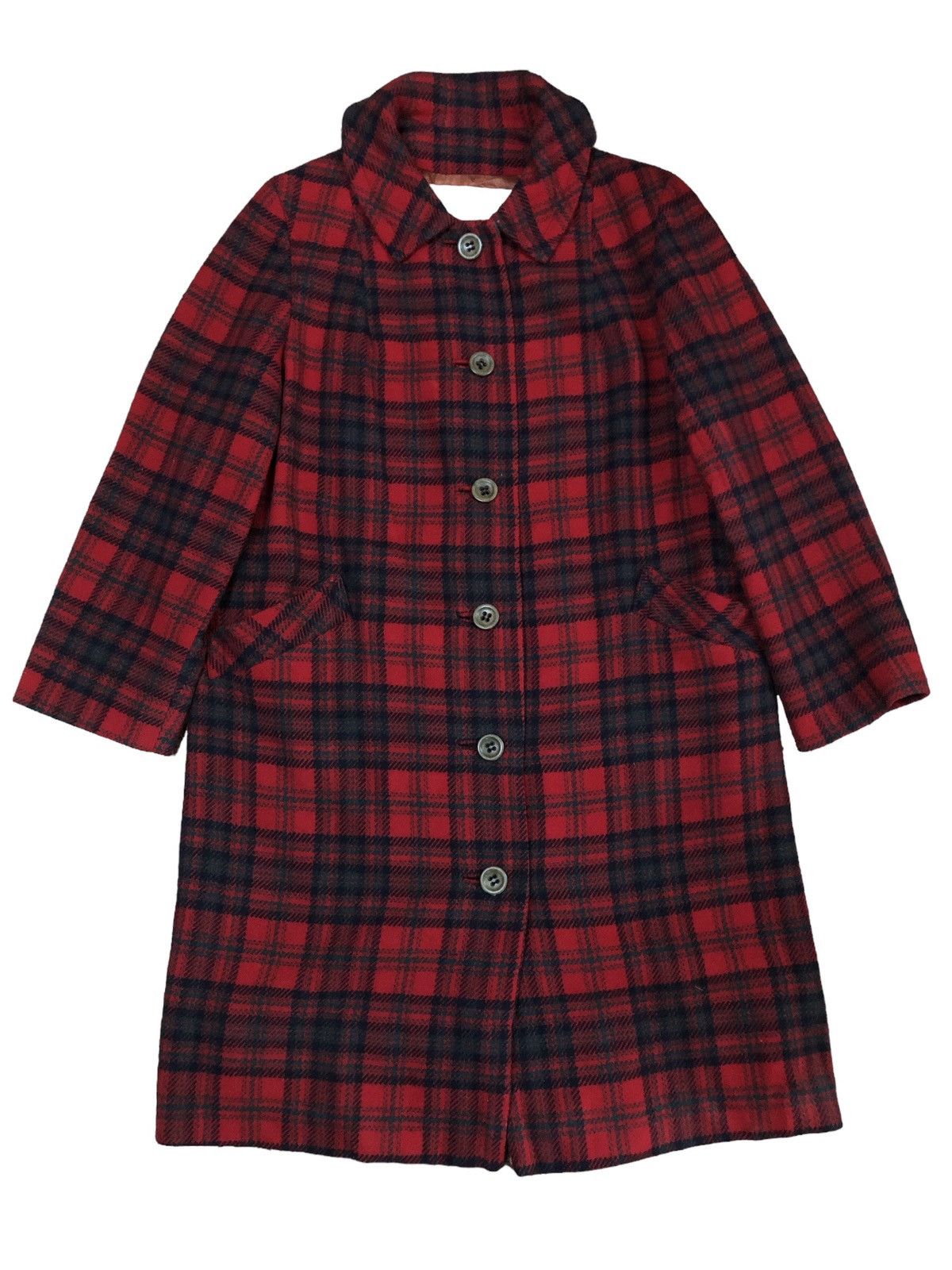 Pendleton × Vintage Rare !! Vintage 50’s Pendleton Check Tartan Wool Long Coat Size S / US 4 / IT 40 - 1 Thumbnail
