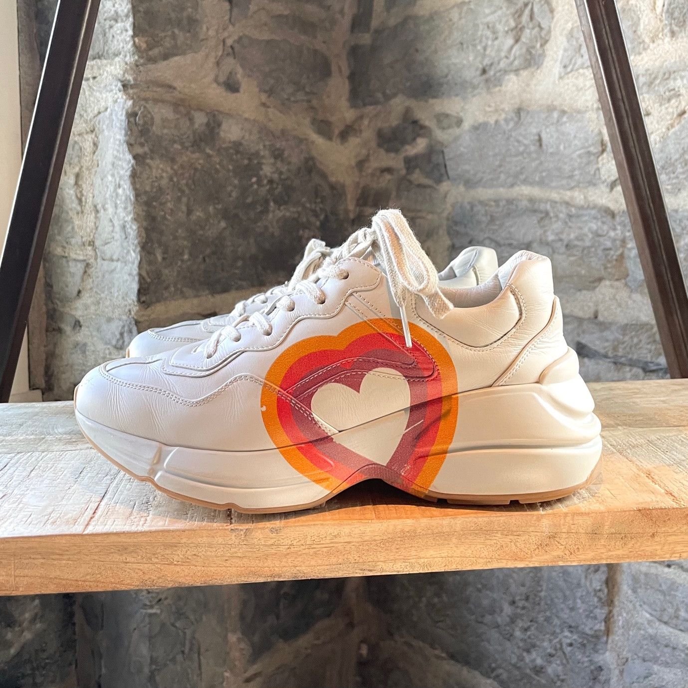 Gucci Gucci Ivory Leather Interlocking GG Rhyton Chunky Sneakers Size US 9 / IT 39 - 6 Thumbnail