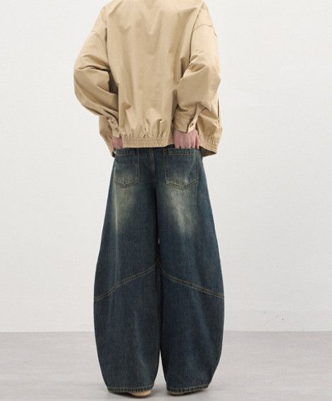 Japanese Brand American retro men's baggy straight-leg curved jeans Size US 32 / EU 48 - 4 Thumbnail