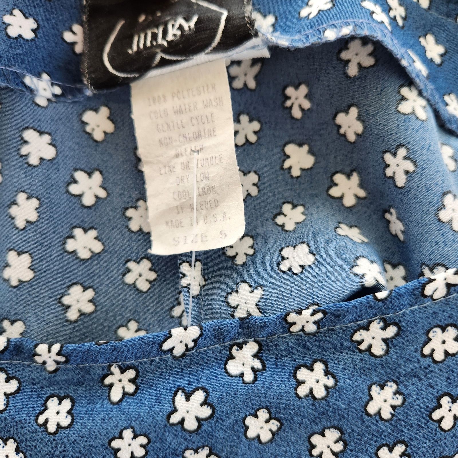 Vintage Vintage 90s Blue Floral Mini Skirt XS Size 26" / US 2 / IT 38 - 5 Thumbnail