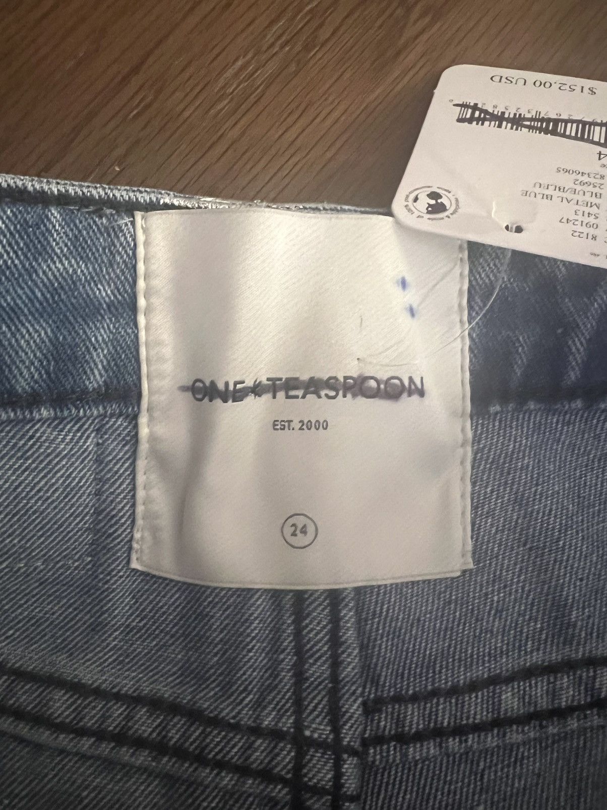 One Teaspoon Awesome Baggies High Waist Straight Leg Metal Blue Size 26" / US 2 / IT 38 - 8 Thumbnail