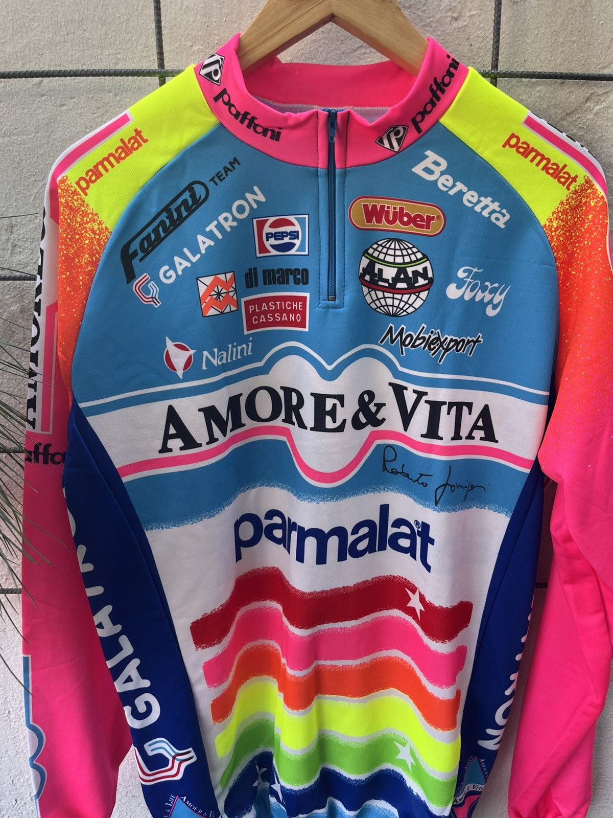 Vintage Nalini vintage cycling jersey Amore Vita Team Farini Size US XXL / EU 58 / 5 - 3 Thumbnail