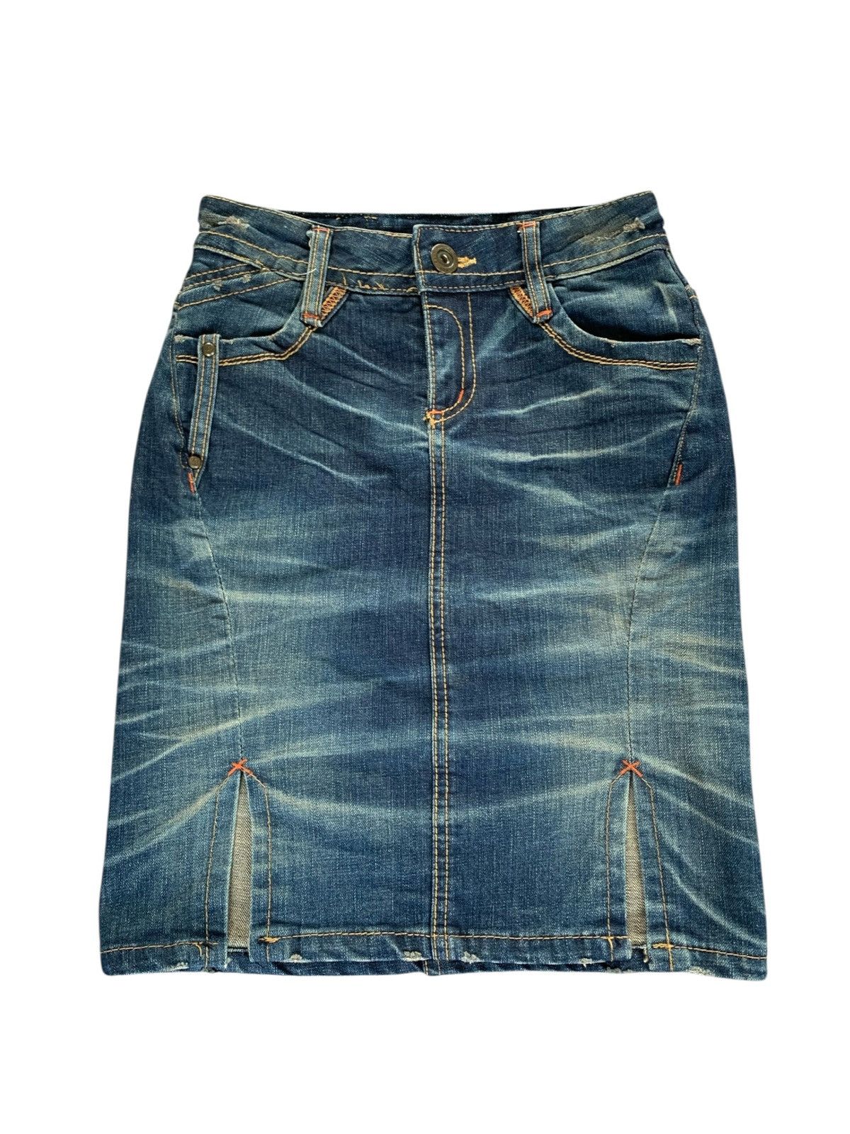Japanese Brand Y2k Lolita denim faded skirt GOAstyle Size 30" / US 8 / IT 44 - 1 Thumbnail