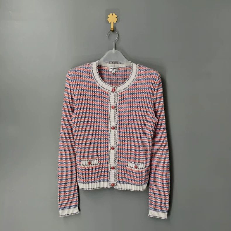 Chanel Chanel Pink Knit Cardigan Jacket - dmc Size US XS / EU 42 / 0 - 1 Thumbnail