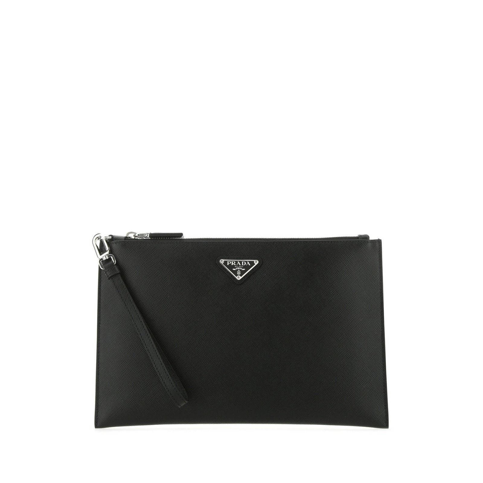 Prada PRADA Black Leather Clutch Handbag New And Authentic Size ONE SIZE - 1 Thumbnail