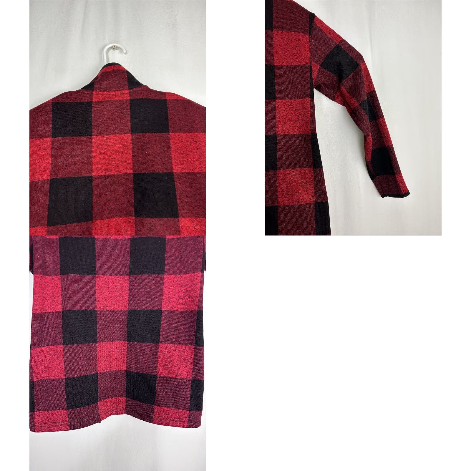 Eddie Bauer Eddie Bauer Womens XS Sweater Plaid 1/4 Snap Pullover Black Red Lumberjack (Colorful) Womens XS Pullover Sweater Size XS / US 0-2 / IT 36-38 - 9 Thumbnail