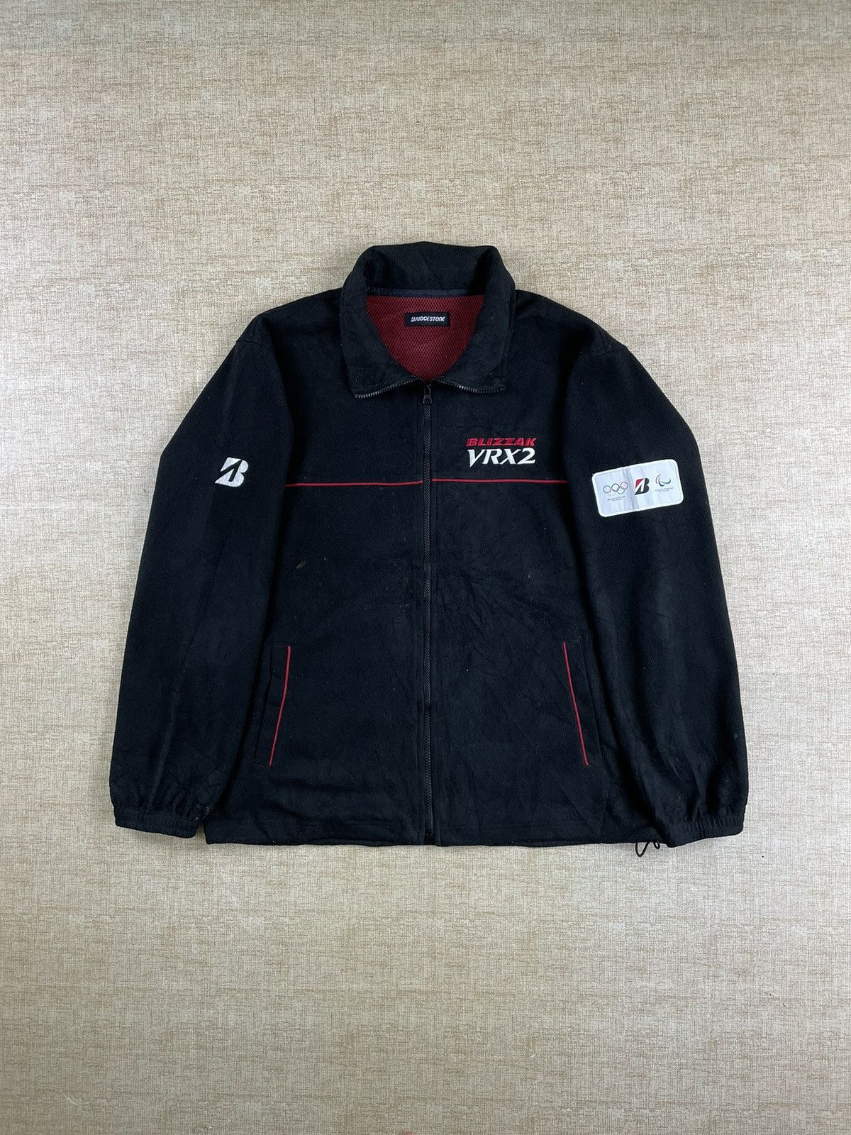 USA Olympics × Vintage Vintage Bridgestone Olympic Racing Fleece Jacket Size US L / EU 52-54 / 3 - 1 Thumbnail