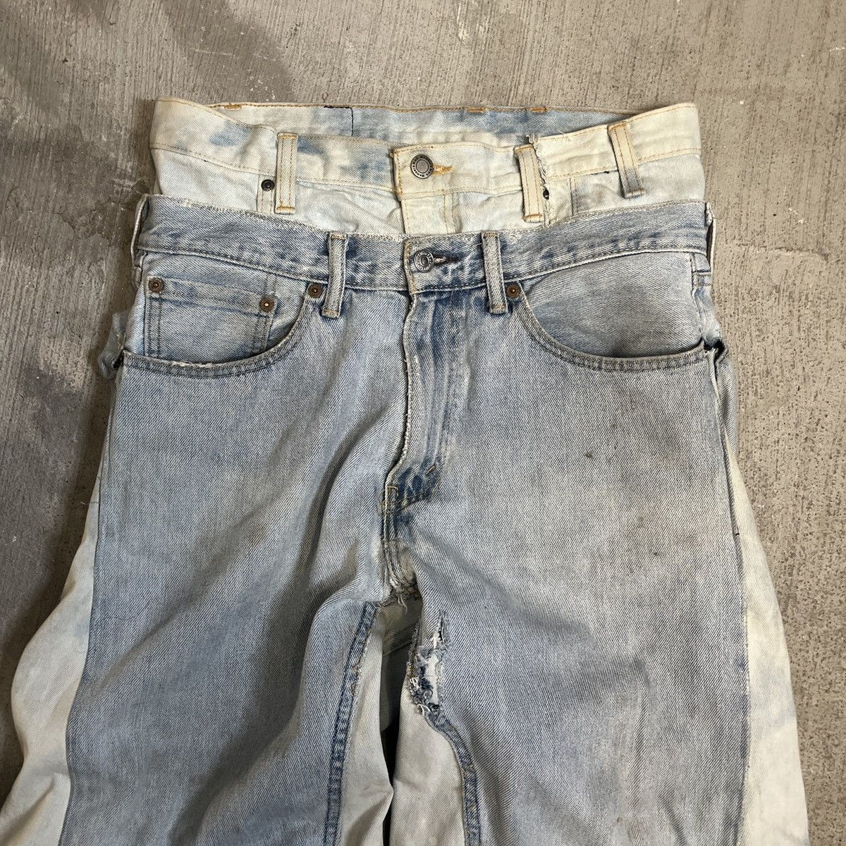 Other Stone Studios double waist bleach wash flared denim jeans Size US 34 / EU 50 - 3 Thumbnail